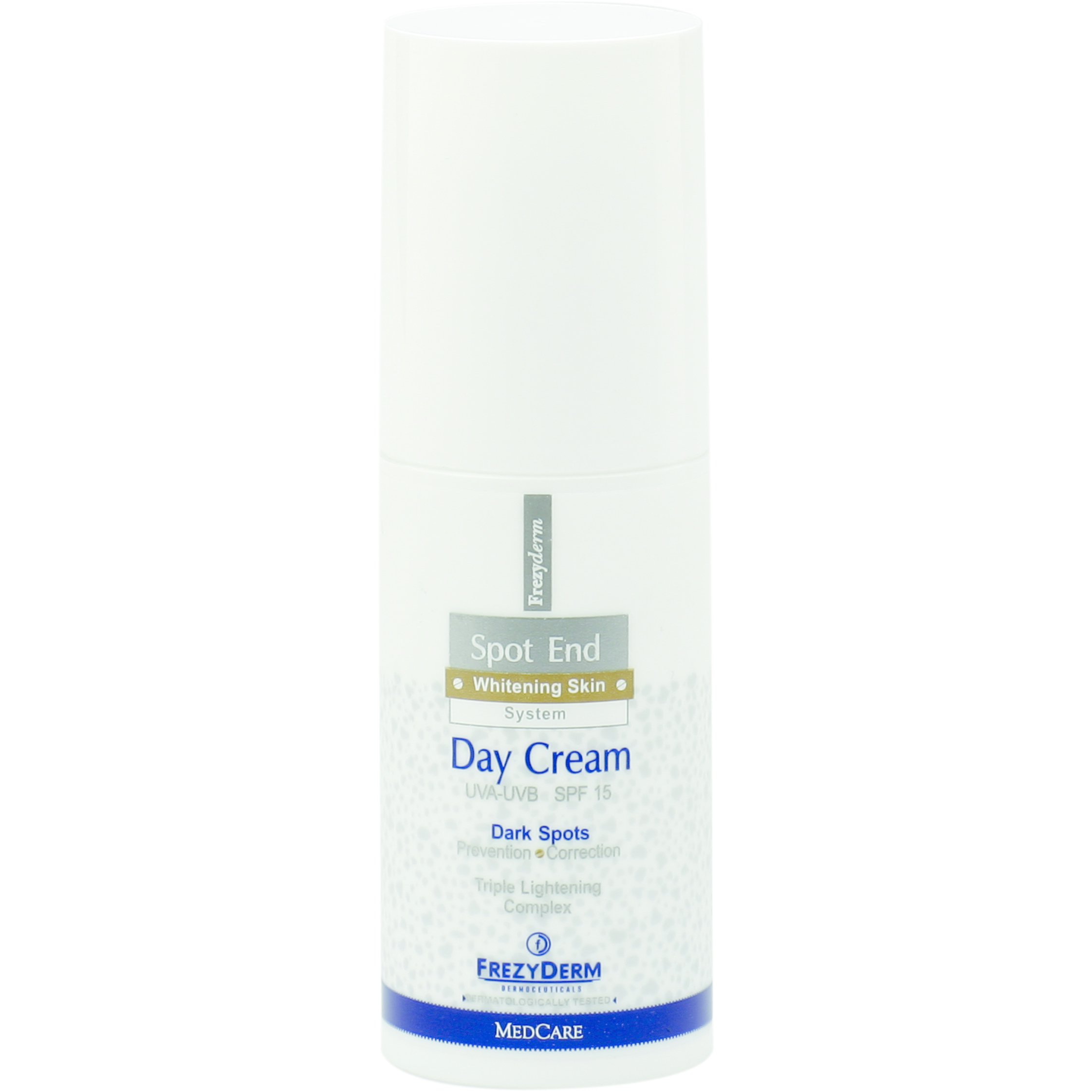Frezyderm Spot End Day Cream Spf15 Λευκαντική Κρέμα Ημέρας για Πρόσωπο, Λαιμό & Ντεκολτέ 50ml