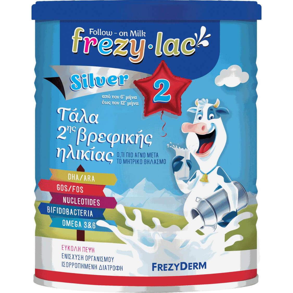 Frezyderm Frezylac Silver 2 Αγελαδινό Γάλα 2ης Βρεφικής Ηλικίας από τον 6ο Έως τον 12ο Μήνα 400gr