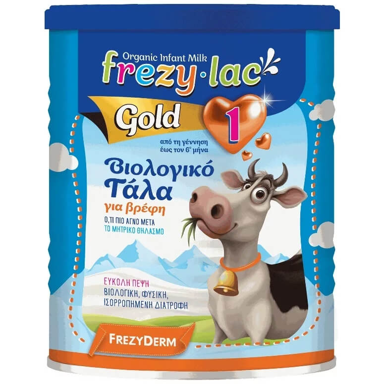 Frezyderm Frezylac Gold 1 Αγελαδινό Βιολογικό Γάλα 1ης Βρεφικής Ηλικίας από την Γέννηση Έως τον 6ο Μήνα 400gr