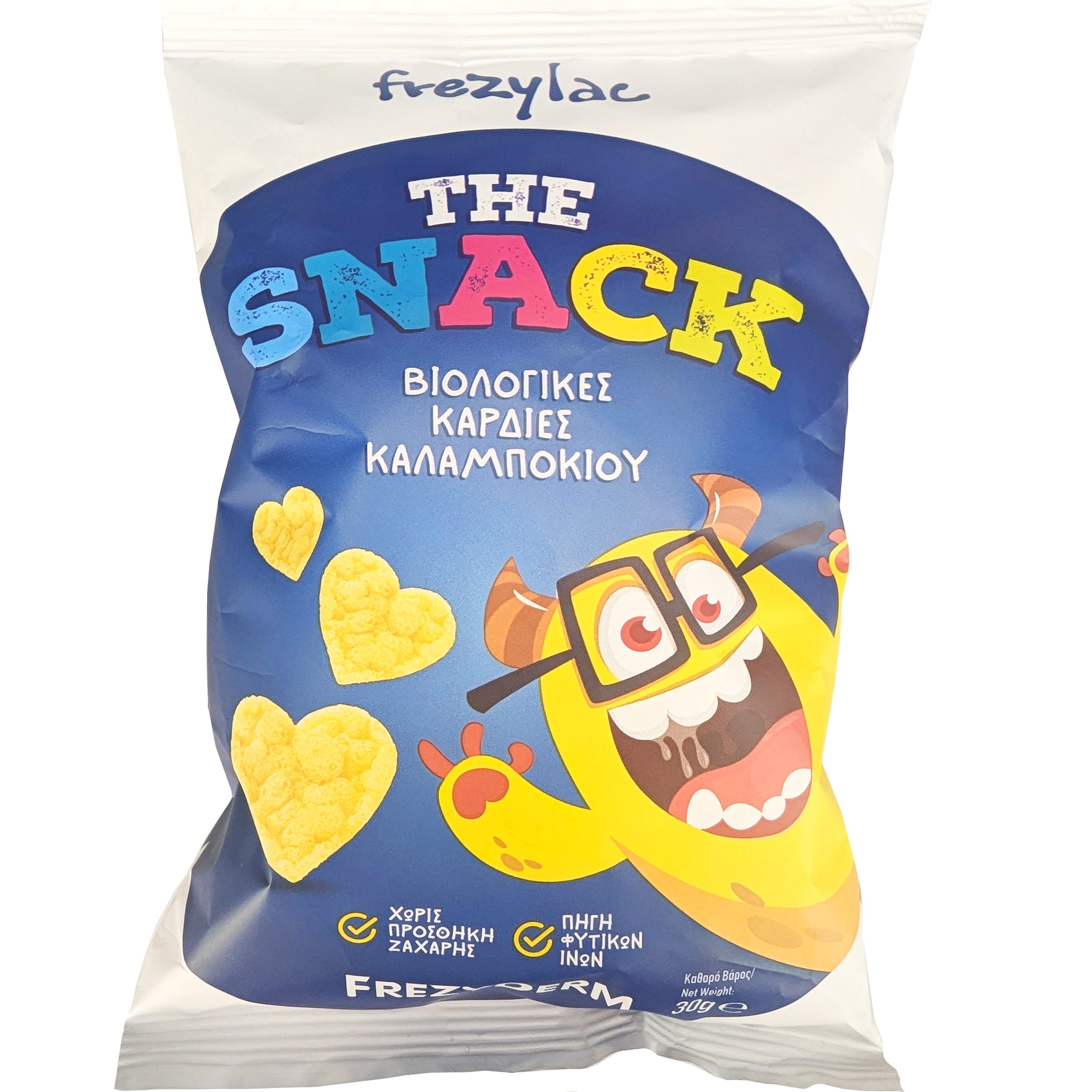 Frezyderm Frezyderm Frezylac The Snack Organic Corn Hearts Γευστικό Σνακ από Βιολογικές Καρδιές Καλαμποκιού 30g