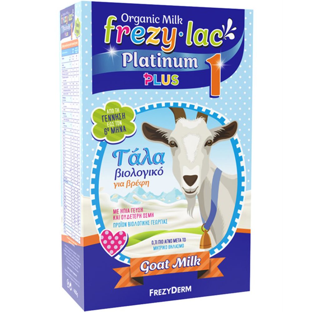 Frezyderm Frezyderm Frezylac Platinum Plus 1, 0-6m Organic Goat Milk Βιολογικό Βρεφικό Κατσικίσιο Γάλα σε Σκόνη με Ήπια Γεύση & Ουδέτερη Οσμή από τη Γέννηση έως τον 6° Μήνα 400g