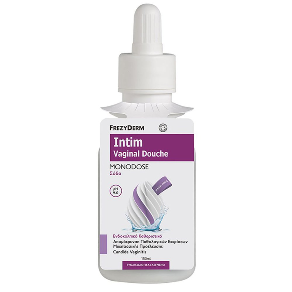 Frezyderm Frezyderm Intim Vaginal Douche Monodose pH 9.0 Ενδοκολπικό Καθαριστικό για την Απομάκρυνση Παθολογικών Εκκρίσεων 150ml