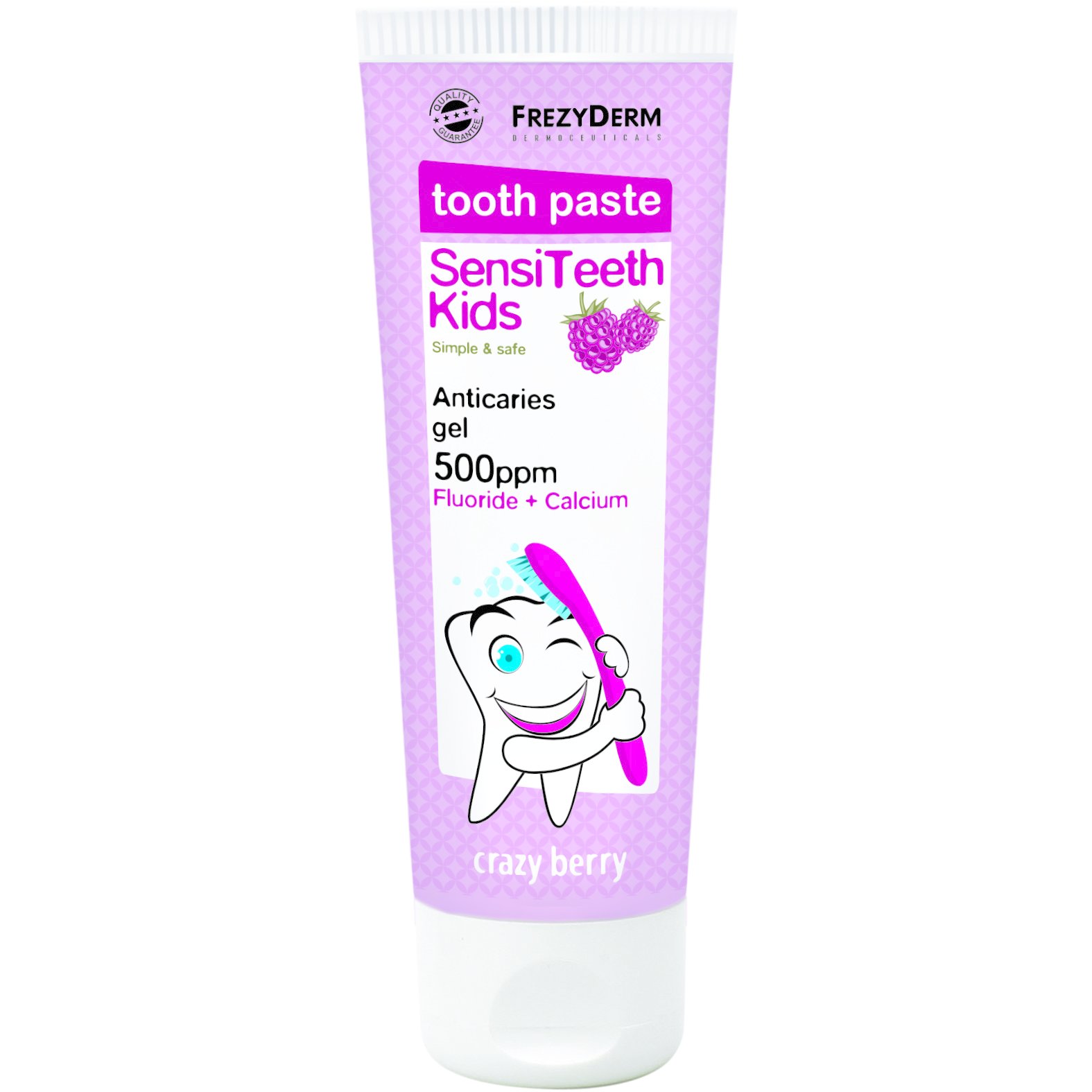 Frezyderm Frezyderm SensiTeeth Kids Tooth Paste 500ppm Fluoride + Calcium Οδοντόκρεμα για Παιδιά Από 3 έως 6 Ετών Crazy Berry 50ml