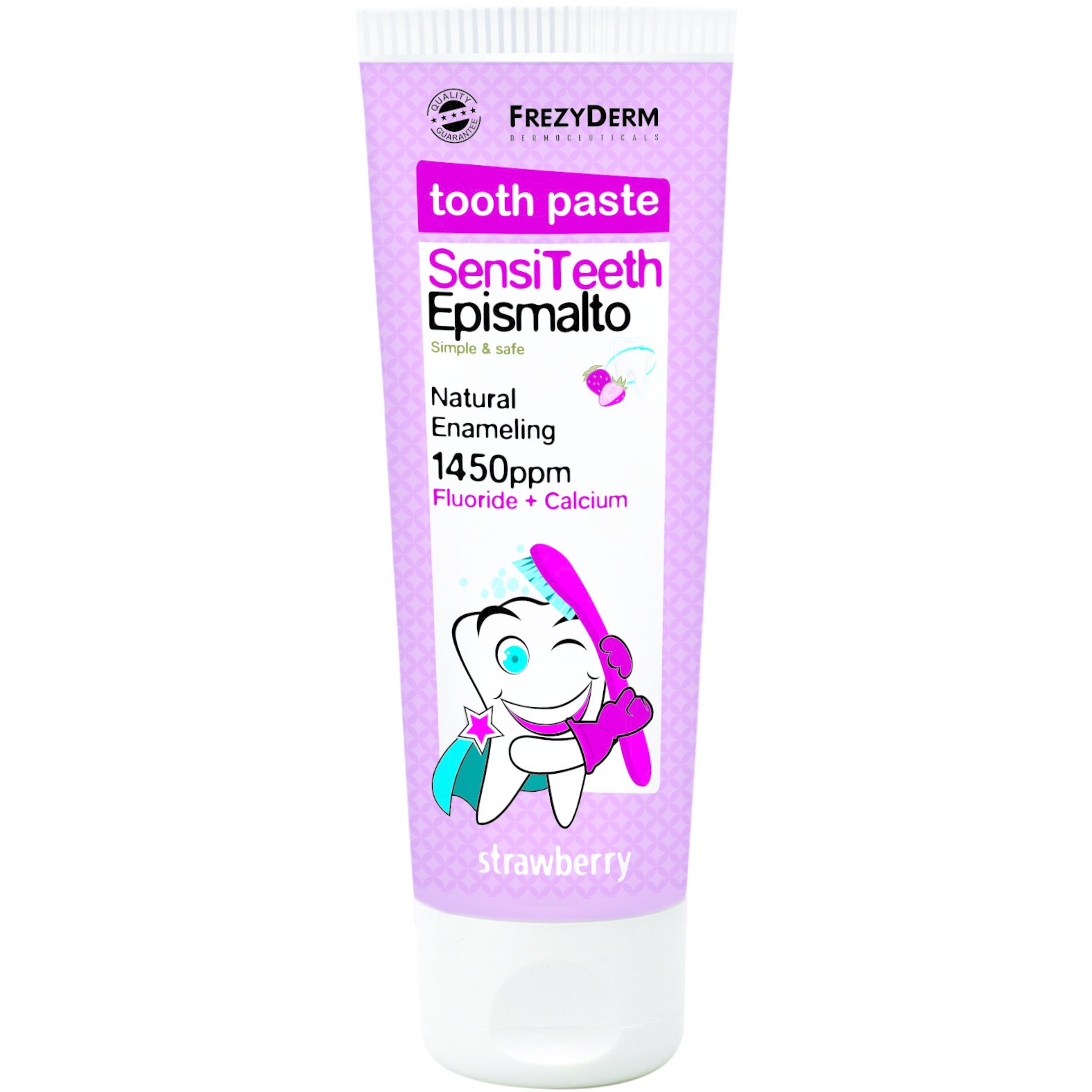 Frezyderm Frezyderm SensiTeeth Epismalto Tooth Paste 1.450ppm Οδοντόκρεμα που Ενισχύει το Σμάλτο των Δοντιών για Παιδιά Από 6 Ετών με Άρωμα Φράουλας 50ml
