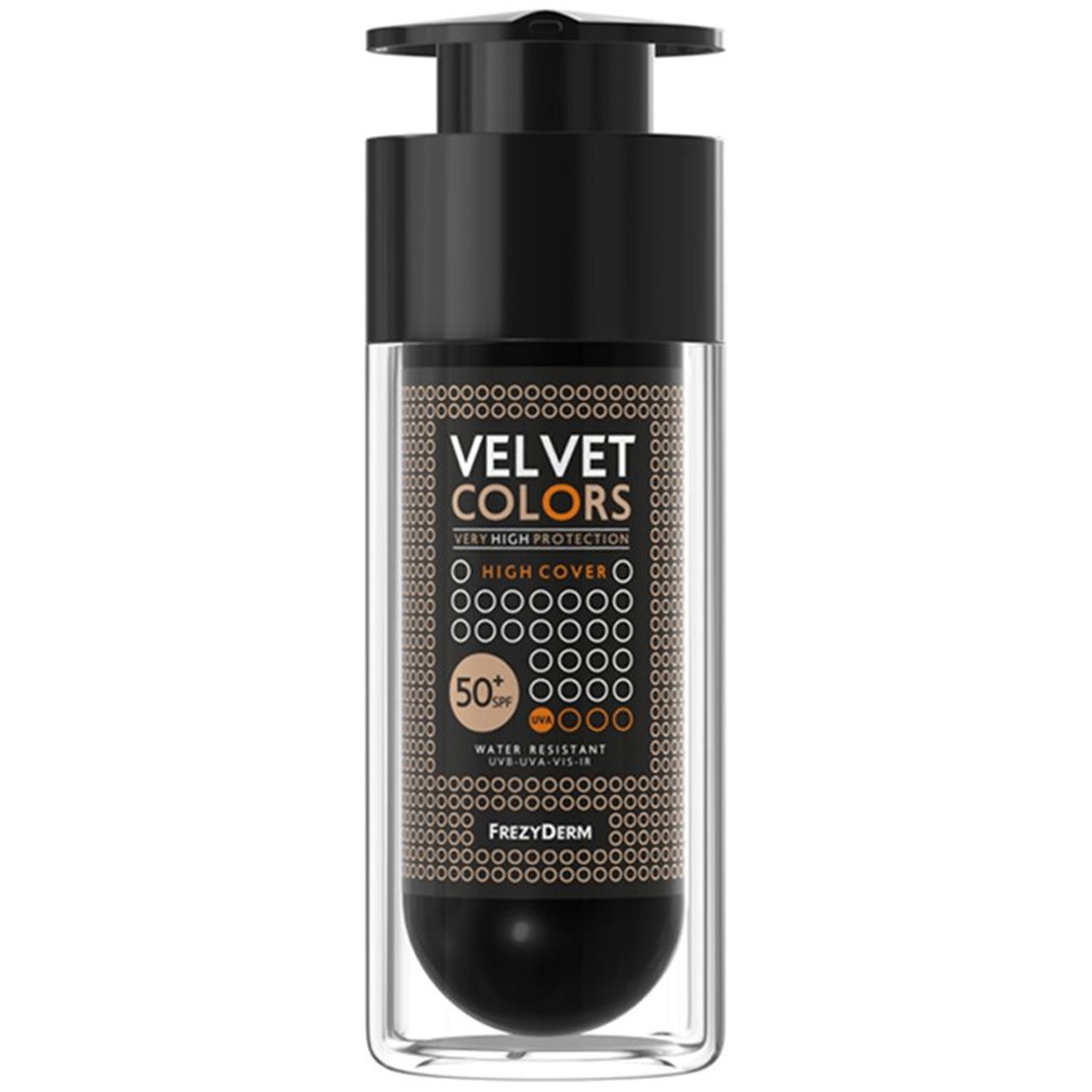 Frezyderm Velvet Colors Very High Protection High Cover Spf50 Foundation Εξαιρετικά Υψηλής Καλυψής με Βελούδινη Ματ Υφή Πολύ Υψηλής Αντηλιακής Προστασίας 30ml