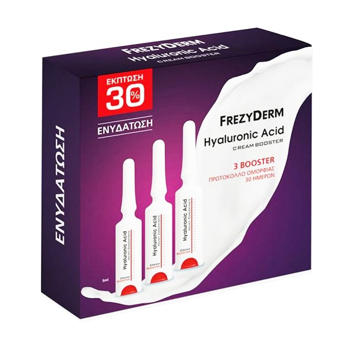 Frezyderm Hyaluronic Acid Cream Booster Εντατική Αγωγή Ενυδάτωσης Ενός Μήνα 30% Έκπτωση 3x5ml