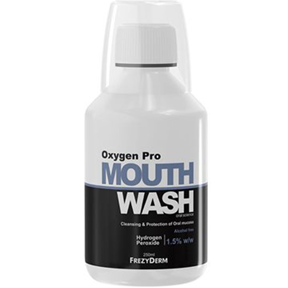 Frezyderm Frezyderm Oxygen Pro Mouthwash Στοματικό Διάλυμα, Καθαρισμός & Προστασία της Στοματικής Κοιλότητας με Ενεργό Οξυγόνο 250ml