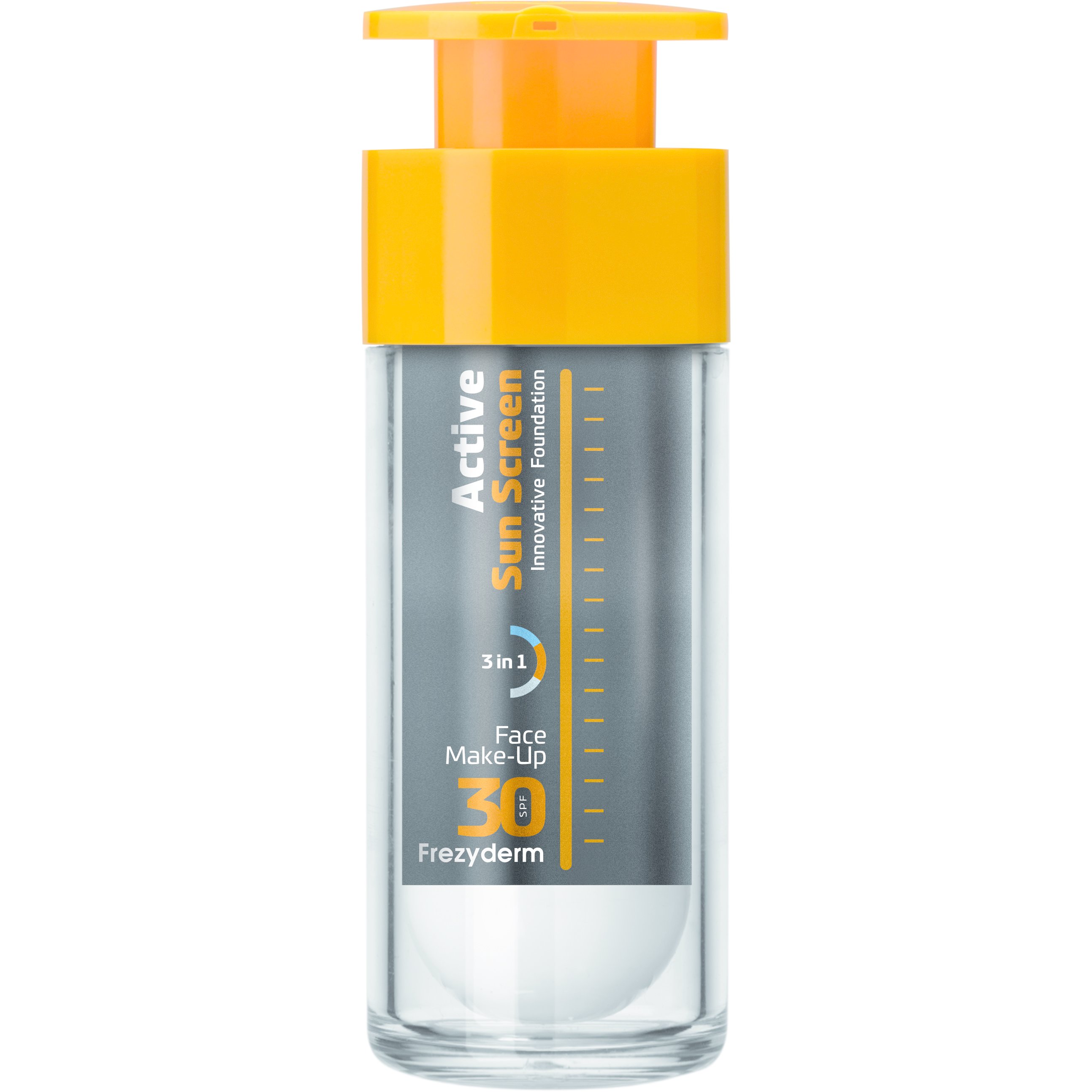 Frezyderm Active Sun Screen Face Foundation Spf30, Αντηλιακό Make-Up Προσώπου Κατάλληλο για Όλες τις Δερματικές Αποχρώσεις 30ml