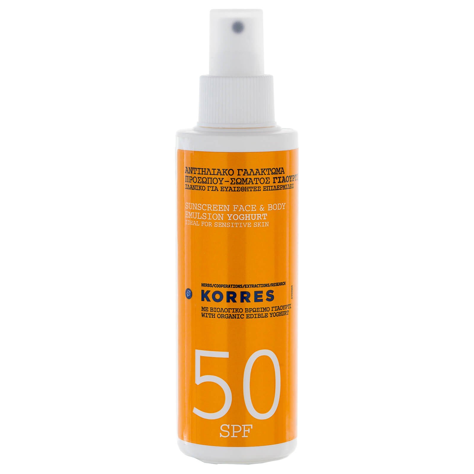 Korres Sunscreen Face & Body Emulsion Yoghurt Αντηλιακό Γαλάκτωμα Προσώπου-Σώματος Γιαούρτι Spf50, 150ml