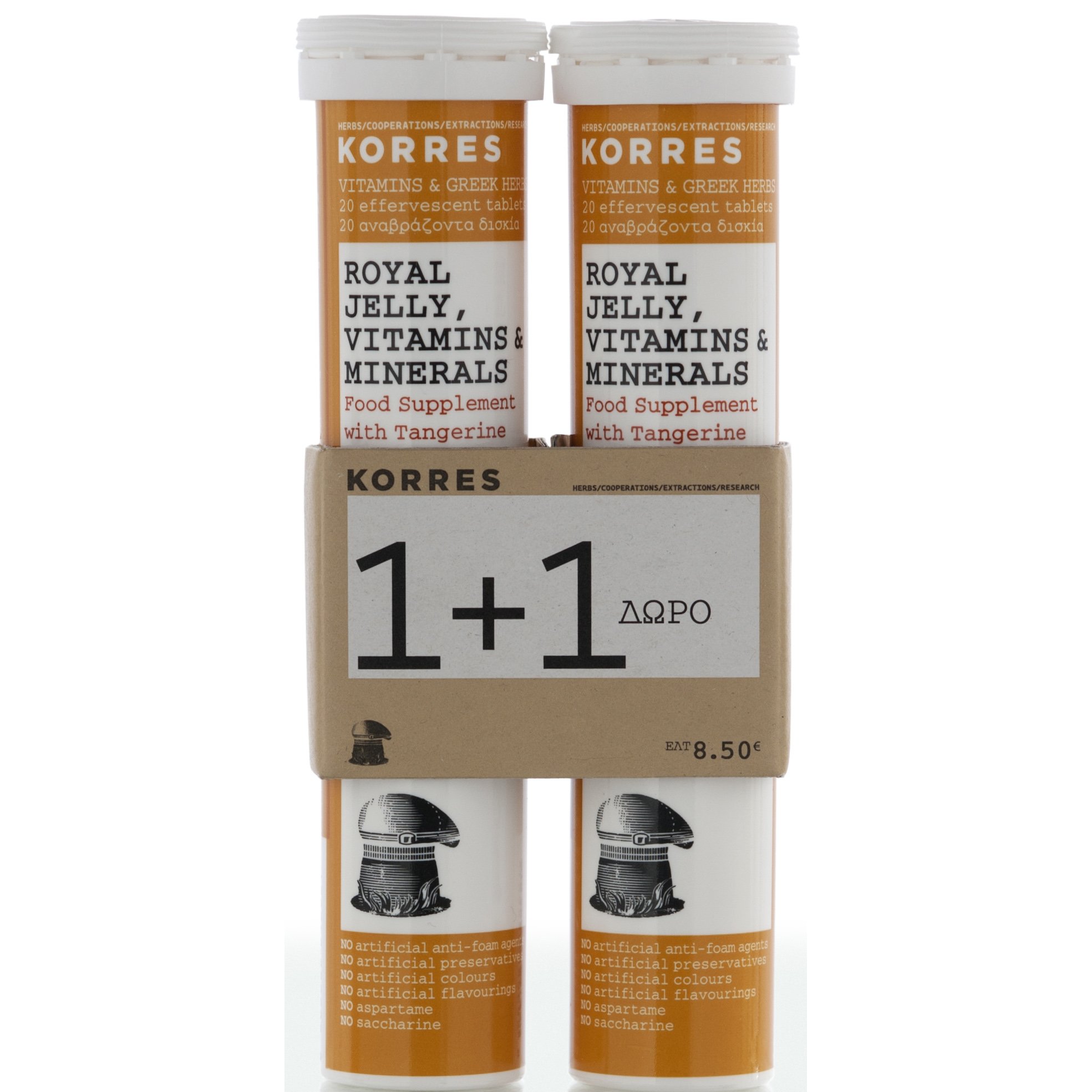 Korres Royal Jelly Βασιλικός Πολτός Βιταμίνες & Μέταλλα 1+1 Δώρο 2x18eff.tabs