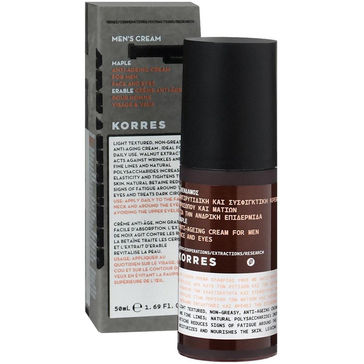 Korres Maple Anti-Ageing Cream for Men Face & Eyes Αντιρυτιδική & Συσφικτική Κρέμα Προσώπου, Ματιών με Σφένδαμο για την Ανδρική Επιδερμίδα 50ml