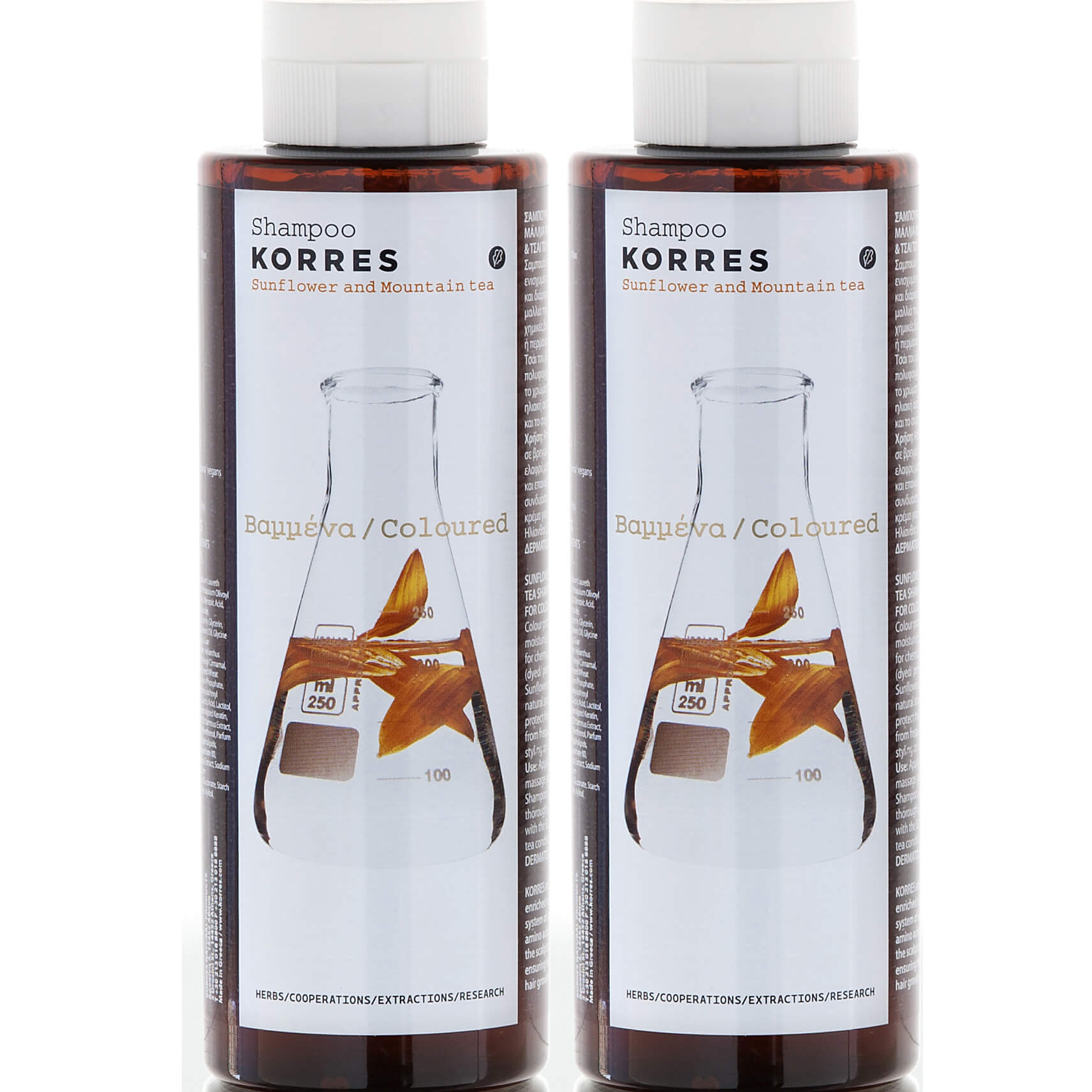 Korres Σαμπουάν Ηλίανθος & Τσαι του Βουνού 1+1 Δώρο 2x250ml