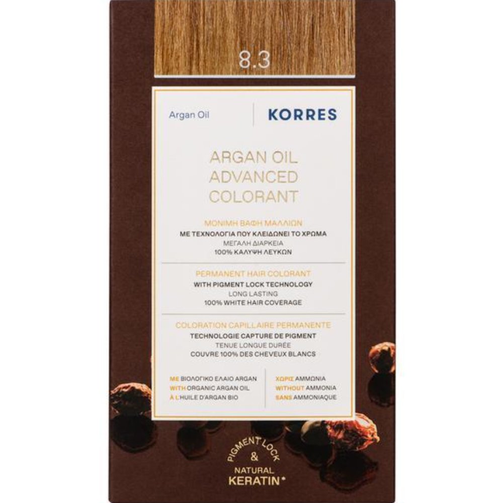 KORRES ARGAN OIL Advanced Colorant 8.3 Ξανθό Ανοιχτό Χρυσό/Μελί