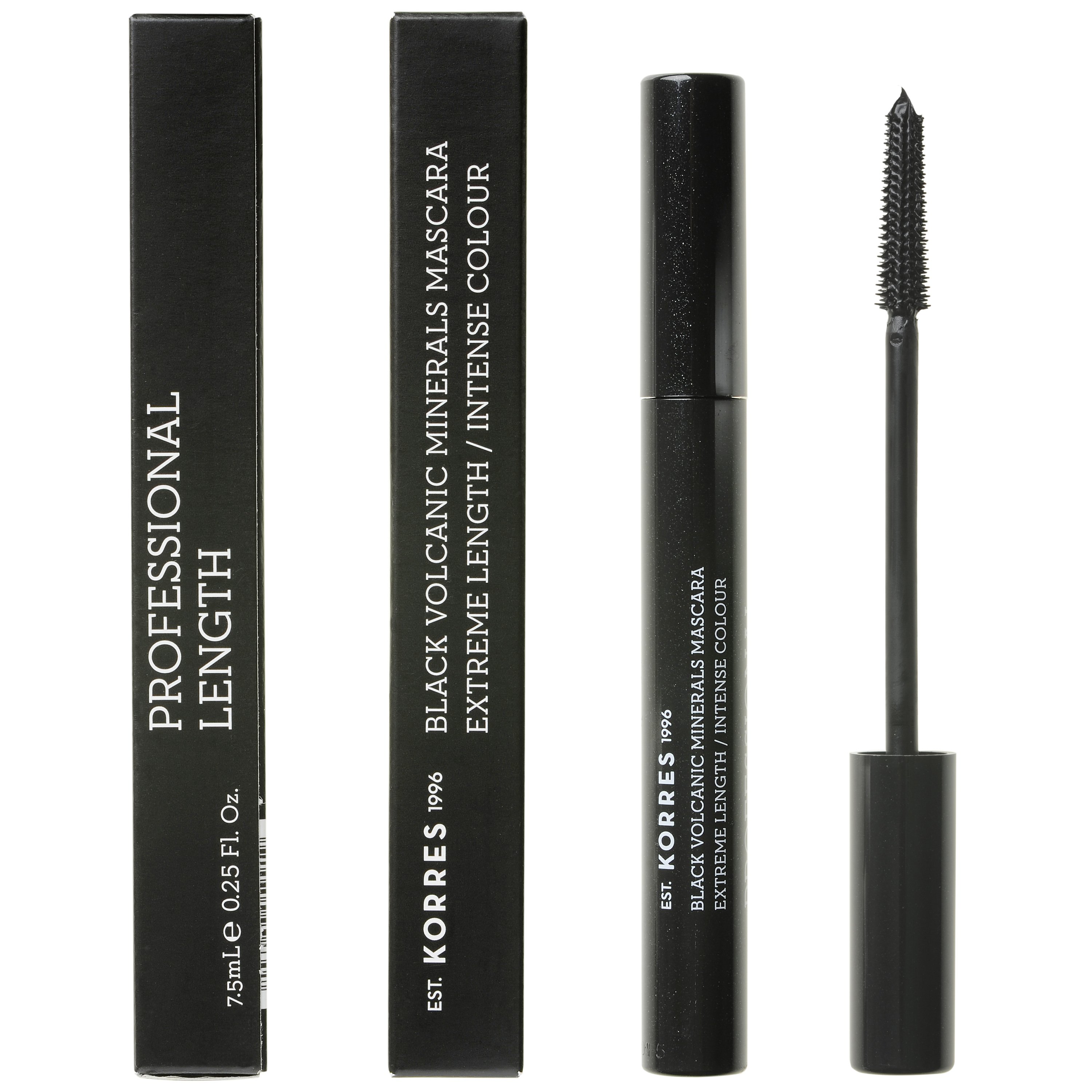 Korres Black Volcanic Minerals Professional Length Mascara Μάσκαρα για Εντυπωσιακό Μήκος & Πλούσιο Χρώμα No01 Black/Μαύρο 7.5ml