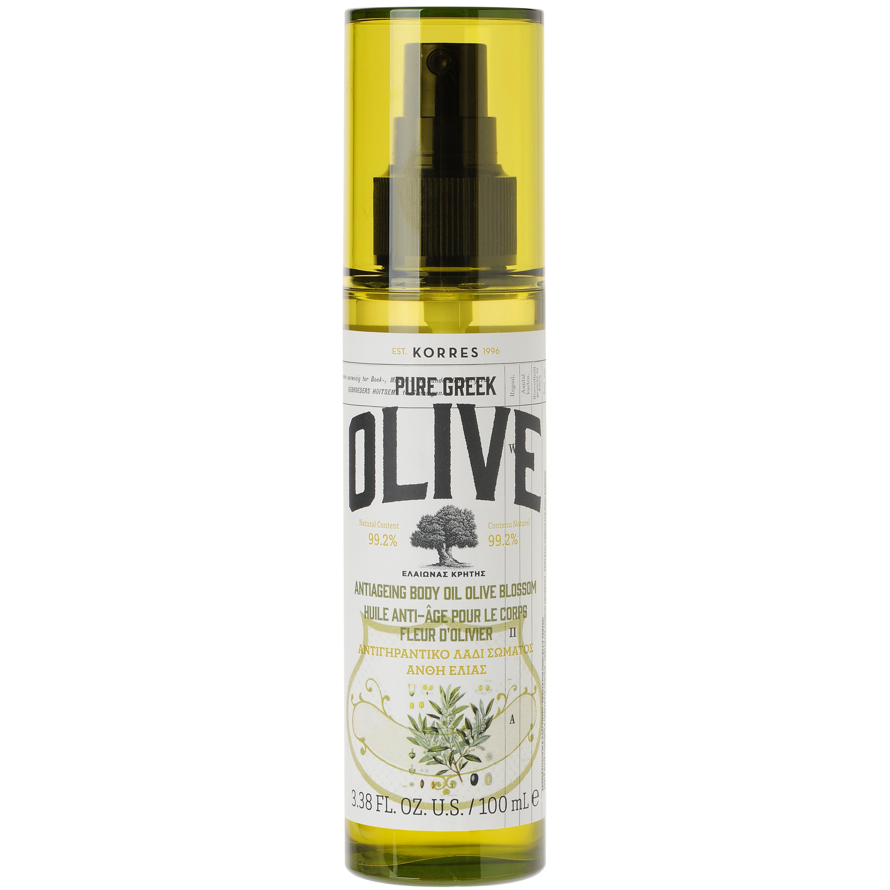 Korres Pure Greek Olive Antiageing Body Oil Olive Blossom Αντιγηραντικό Εξαιρετικά Ενυδατικό Ξηρό Λάδι Σώματος Άνθη Ελιάς 100ml