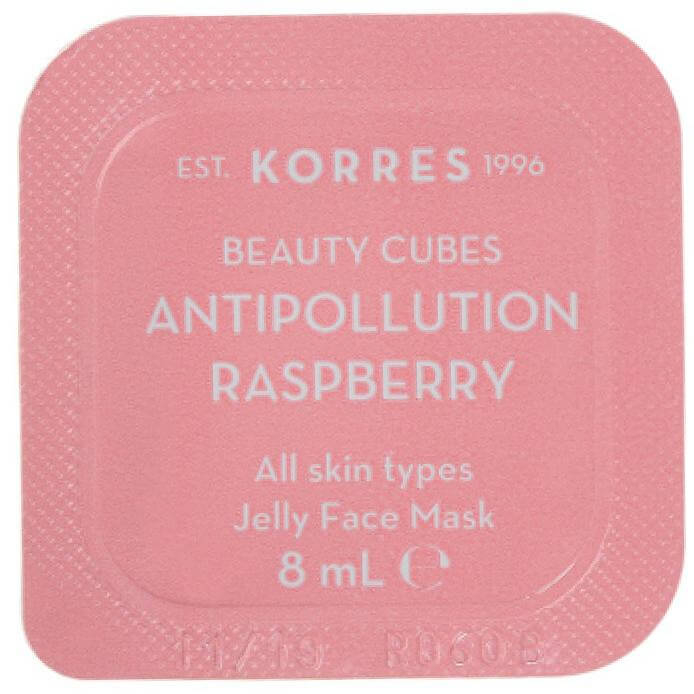Korres Beauty Cubes Antipollution Raspberry Jelly Face Mask Μάσκα Προσώπου Κατά των Ρύπων με Σµέουρα 8ml