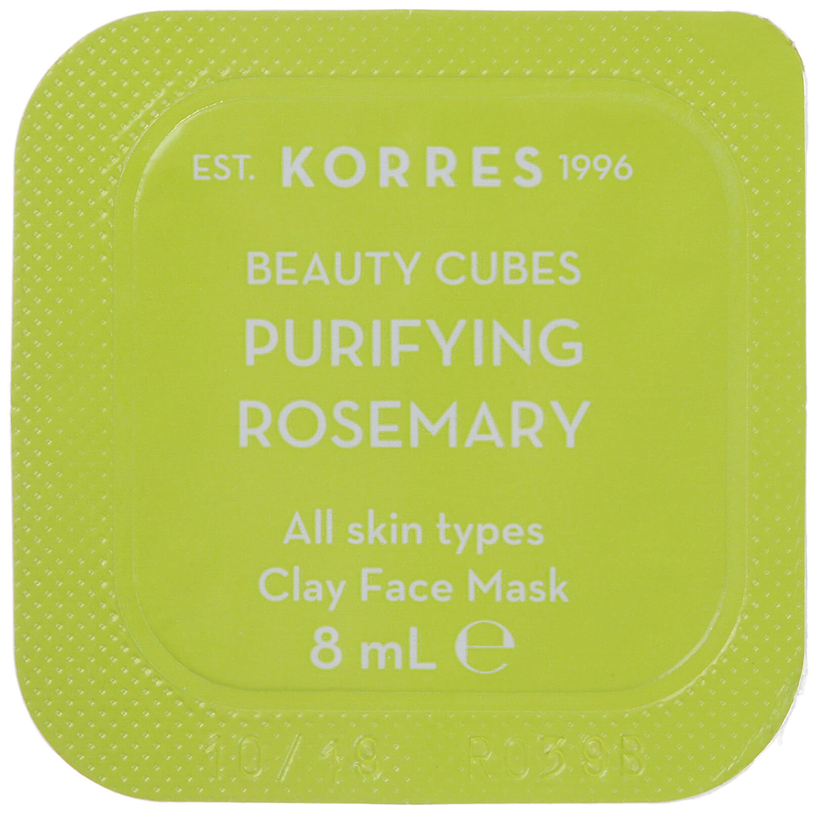 Korres Beauty Cubes Purifying Rosemary Clay Face Mask Μάσκα Πηλός για Βαθύ Καθαρισμό με Δενδρολίβανο 8ml