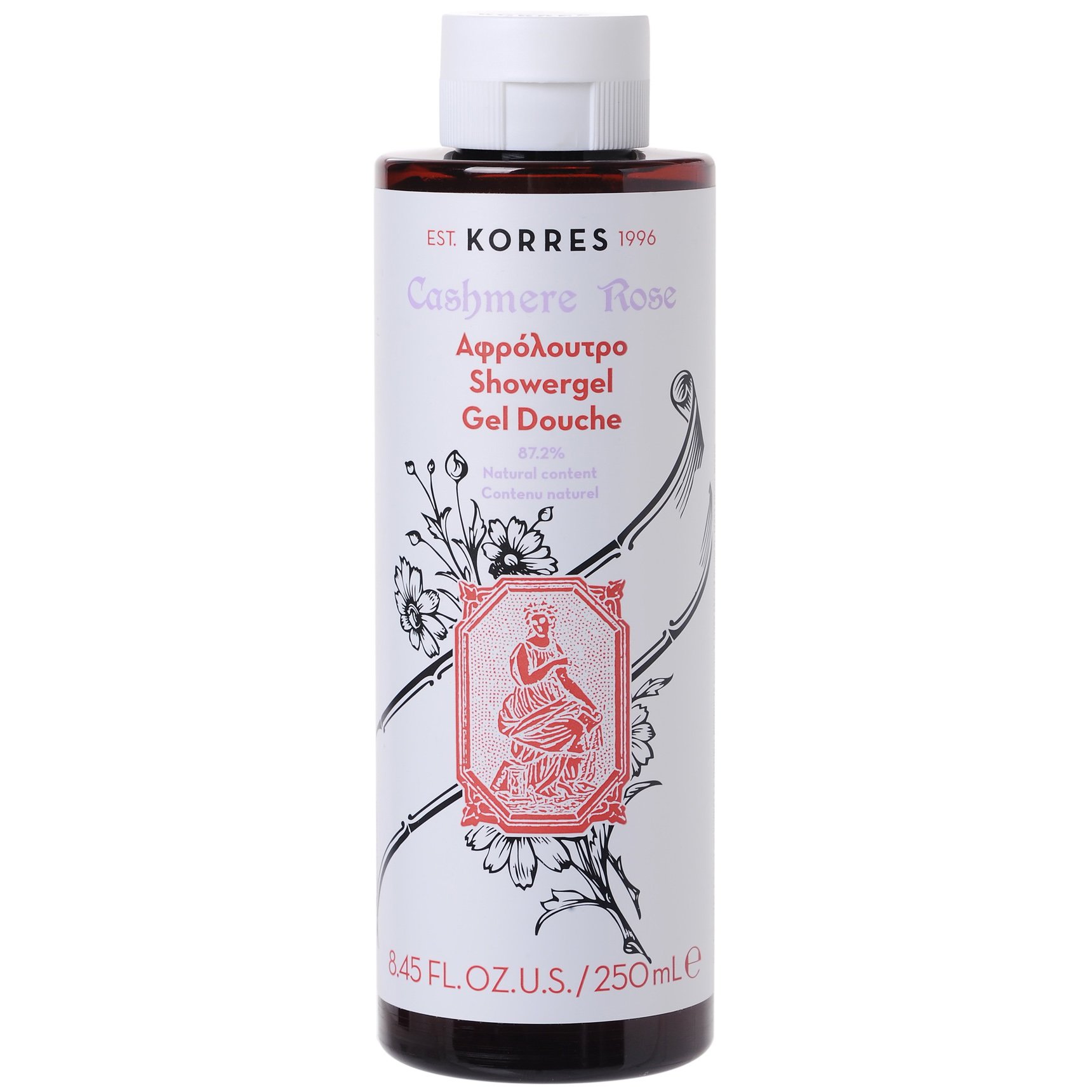 Korres Showergel Cashmere Rose Αφρόλουτρο με Άρωμα Τριαντάφυλλου 250ml