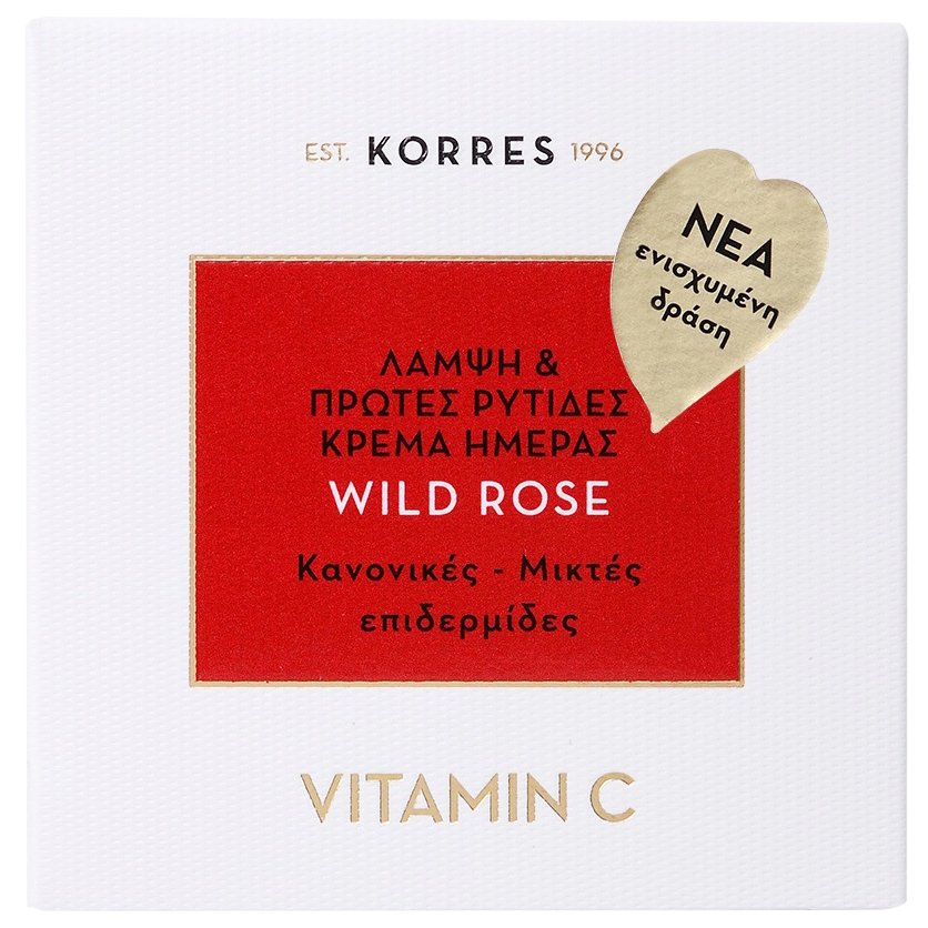 Korres Wild Rose Face Cream Άγριο Τριαντάφυλλο Κρέμα Προσώπου 24ωρης Ενυδάτωσης & Λάμψης για Κανονικές/Μικτές Επιδερμίδες 40ml