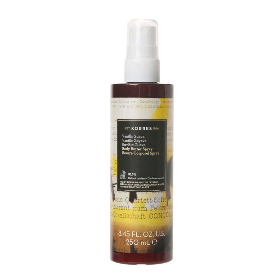 Korres Vanilla Guava Body Butter Spray Ενυδατικό Butter Σώματος σε Μορφή Spray, Άρωμα Γλυκιάς Βανίλιας & Εξωτικών Φρούτων 250ml