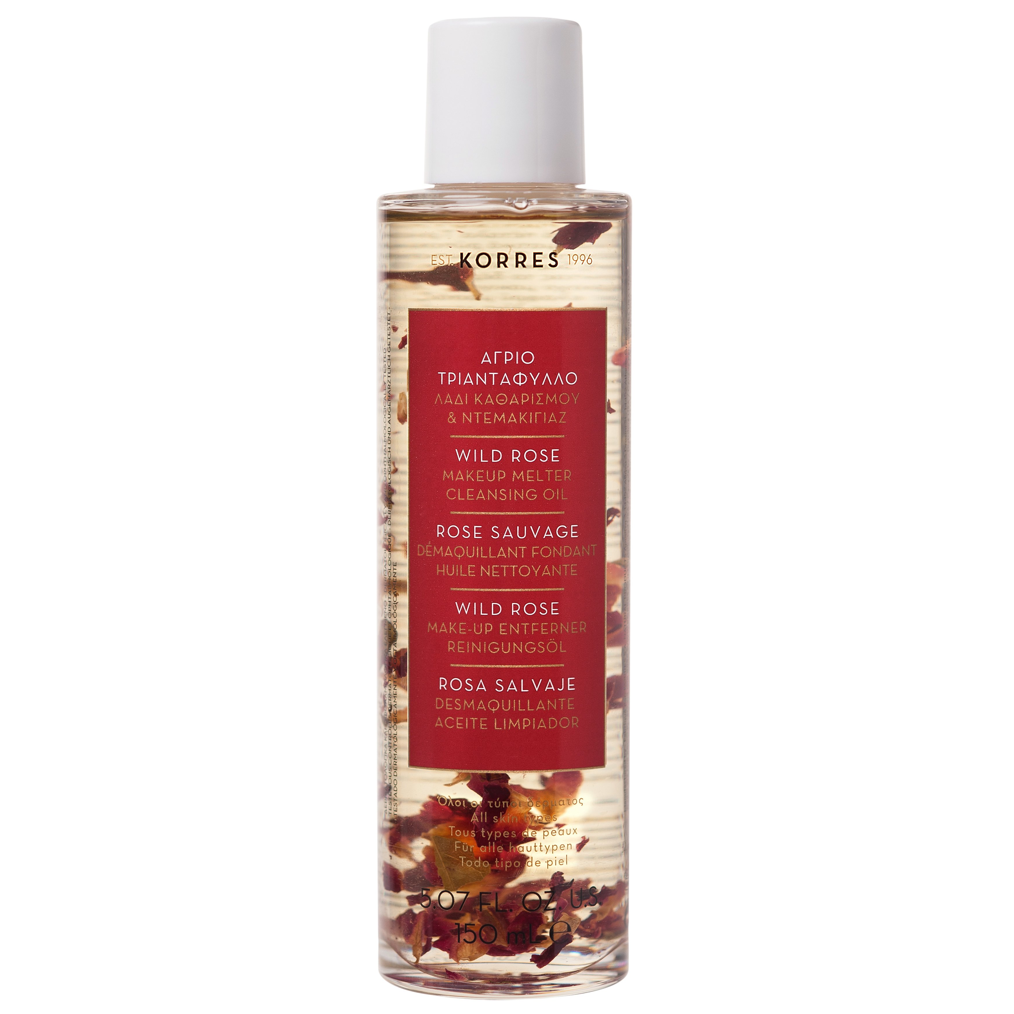 Korres Wild Rose Makeup Melter Cleansing Oil Λάδι Καθαρισμού & Ντεμακιγιάζ με Άγριο Τριαντάφυλλο, Όλοι οι Τύποι Δέρματος 150ml