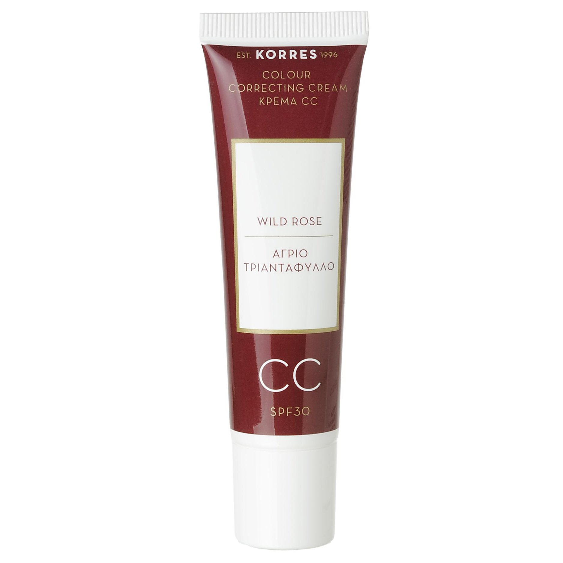 Korres Wild Rose Brightening CC Medium Cream Spf30 Άγριο Τριαντάφυλλο Ενυδατική Κρέμα Ημέρας Προσώπου με Χρώμα για Λάμψη 30ml