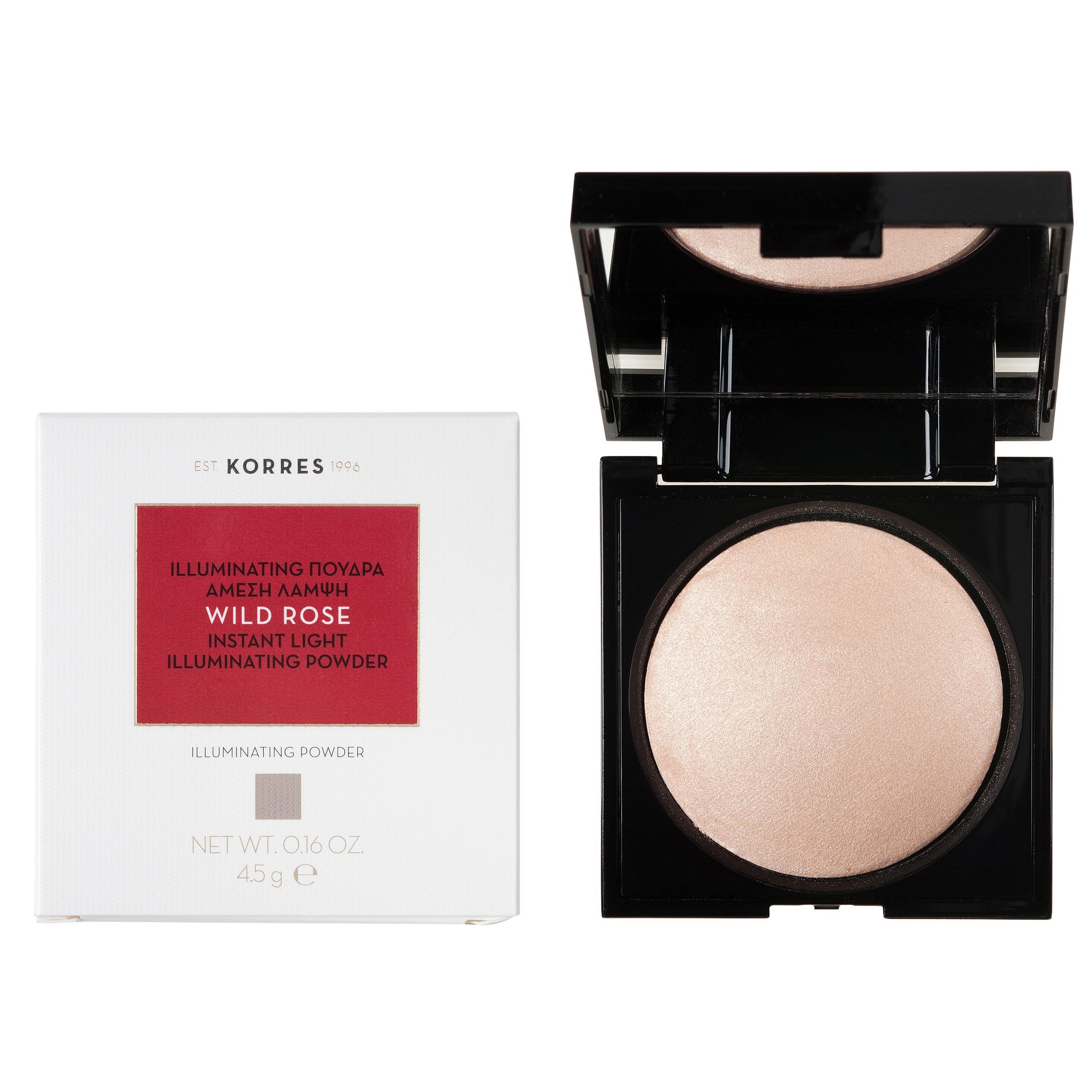 Korres Wild Rose Instant Light Illuminator Powder Πούδρα Λάμψης Λεπτής Υφής για Άμεση Φωτεινότητα του Προσώπου 4.5g