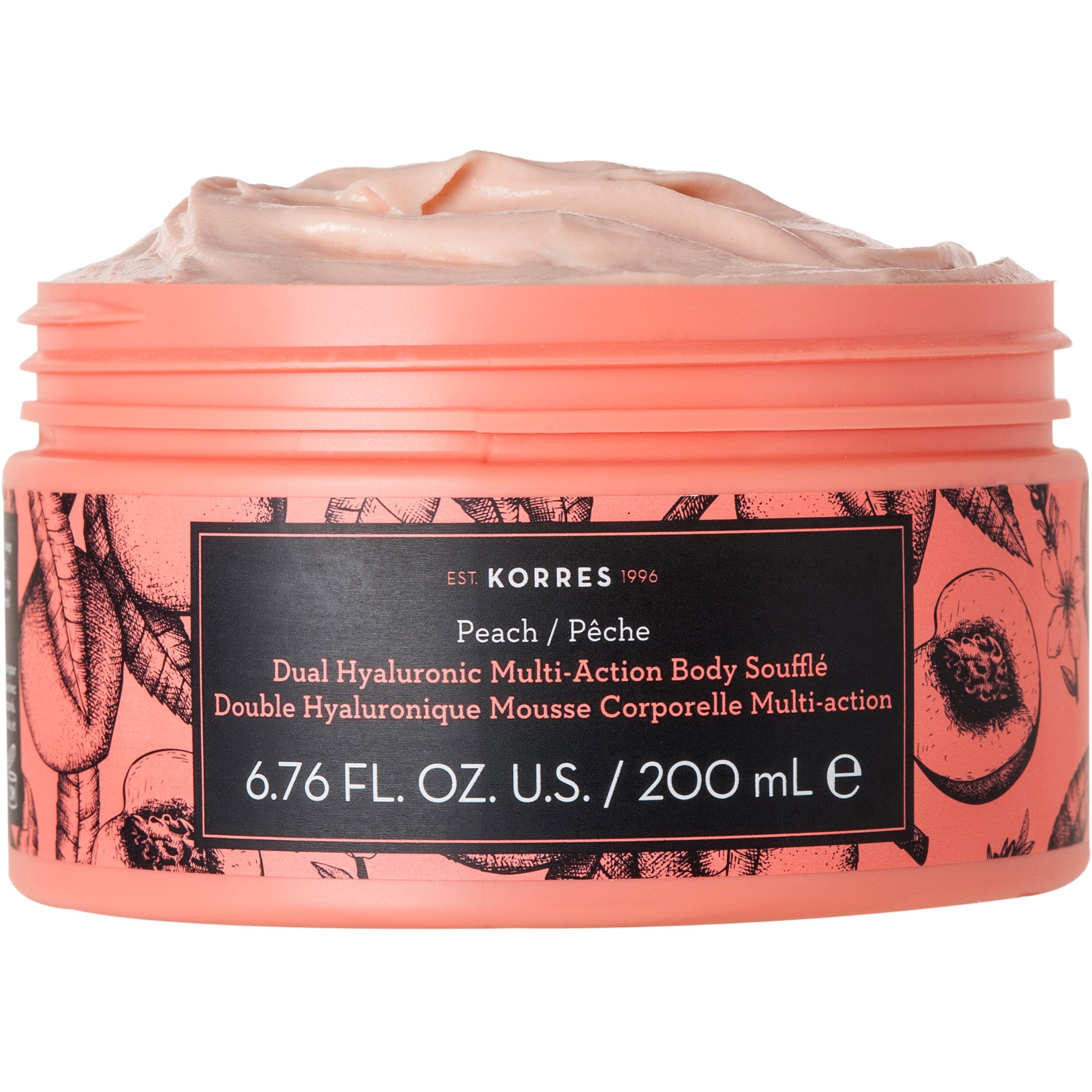 Korres Dual Hyaluronic Multi Action Body Souffle με Διπλό Υαλουρονικό Άρωμα Peach 200ml
