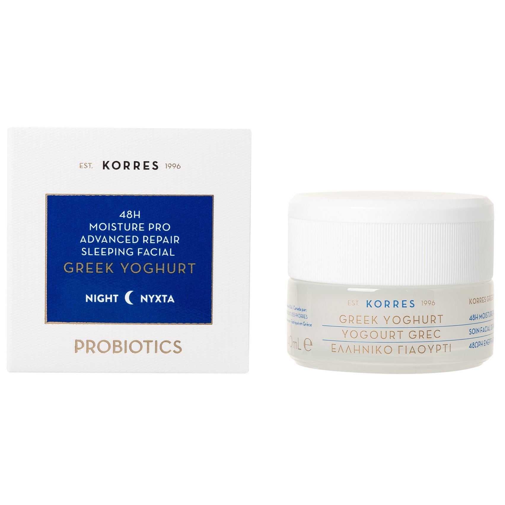 Korres Greek Yoghurt Night Cream Κρέμα Νύχτας 48ωρης Ενυδάτωσης με Ελληνικό Γιαούρτι για Κανονικές-Μεικτές Επιδερμίδες 40ml