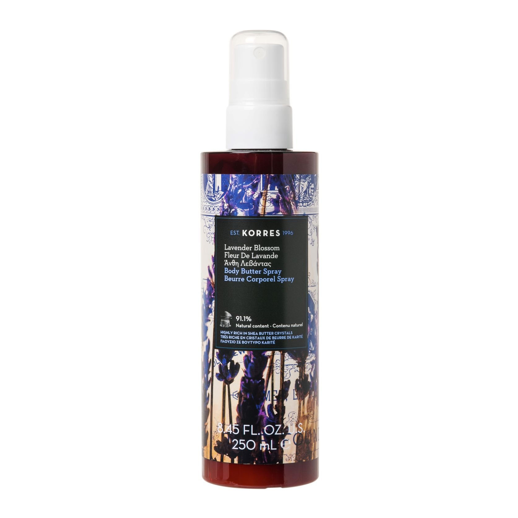 Korres Lavender Blossom Body Butter Spray Ενυδατικό Butter Σώματος σε Μορφή Spray με Δροσερό Άρωμα Λεβάντας 250ml