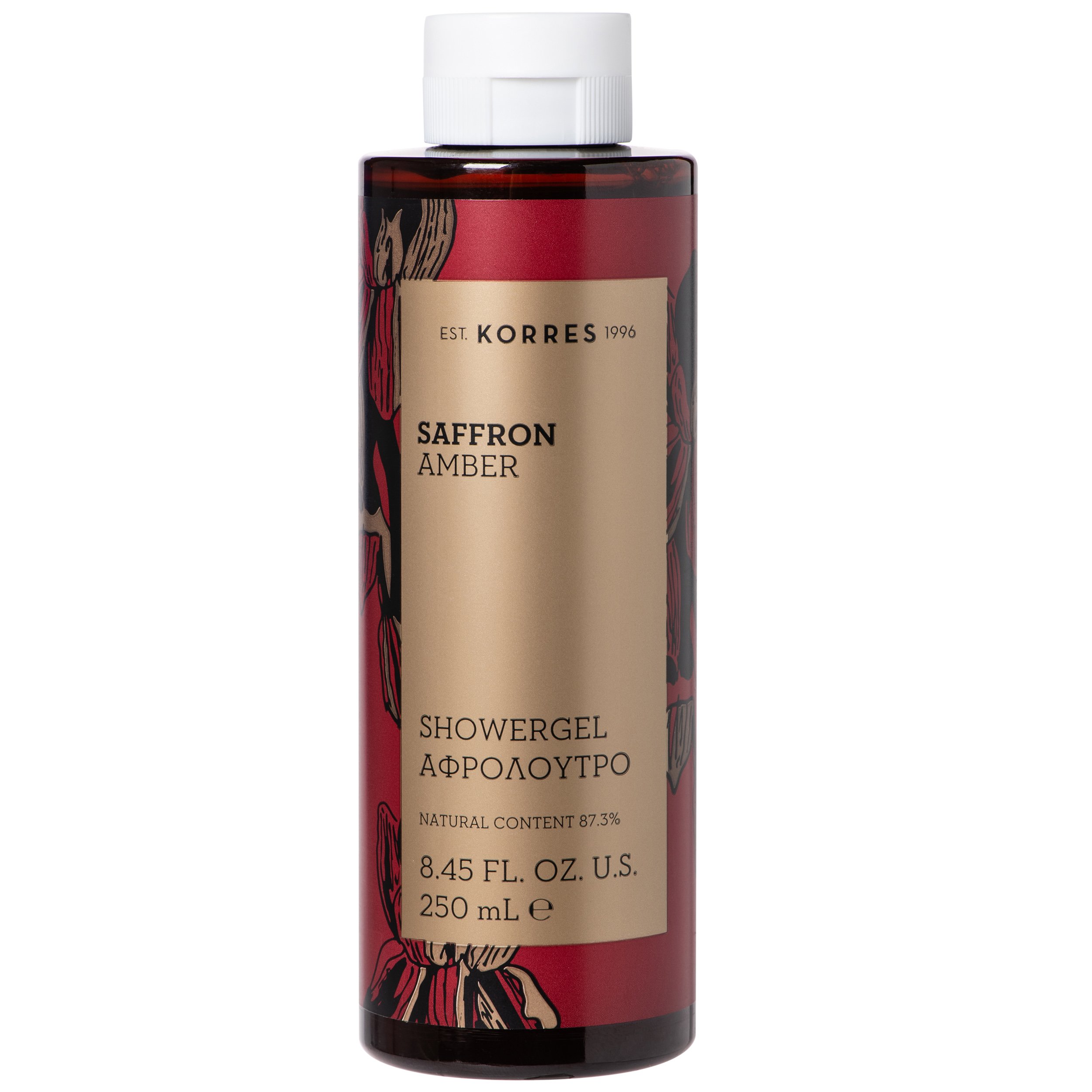 Korres Saffron Amber Showergel Αφρόλουτρο με Γλυκές, Ζεστές Αρωματικές Νότες για την Γυναικεία Επιδερμίδα 250ml