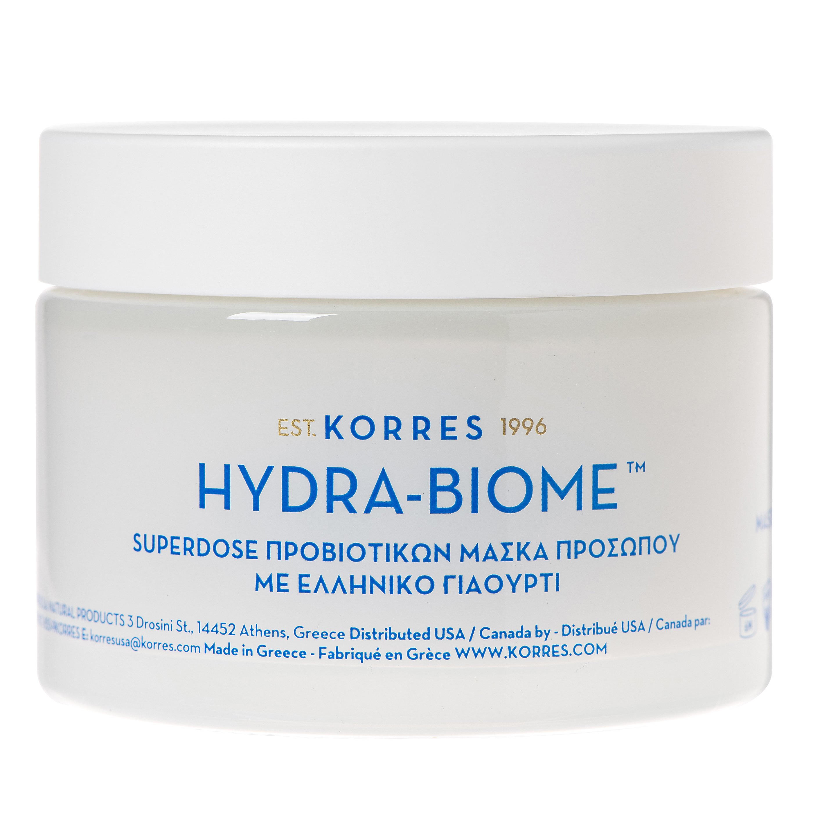 Korres Hydra-Biome Superdose Προβιοτικών, Καινοτομική Μάσκα Προσώπου με Ελληνικό Γιαούρτι για την Διψασμένη Επιδερμίδα 100ml