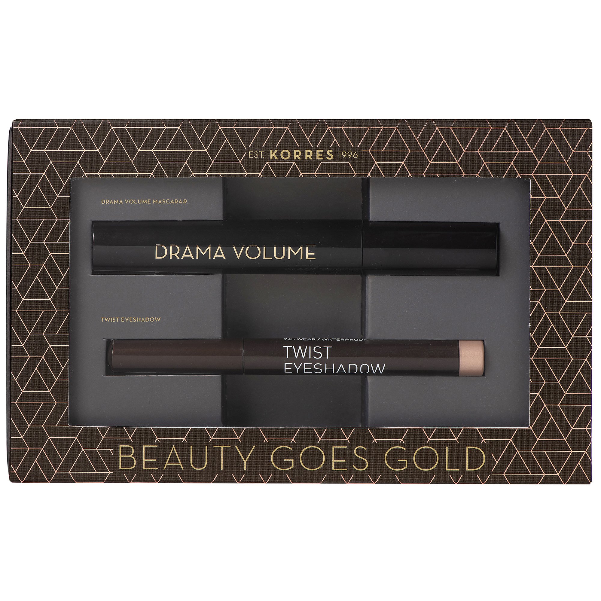 Korres Πακέτο Προσφοράς Drama Volume Mascara Black 11ml & Twist Eyeshadow 68 Golden Pink 1.4gr σε Ειδική Τιμή