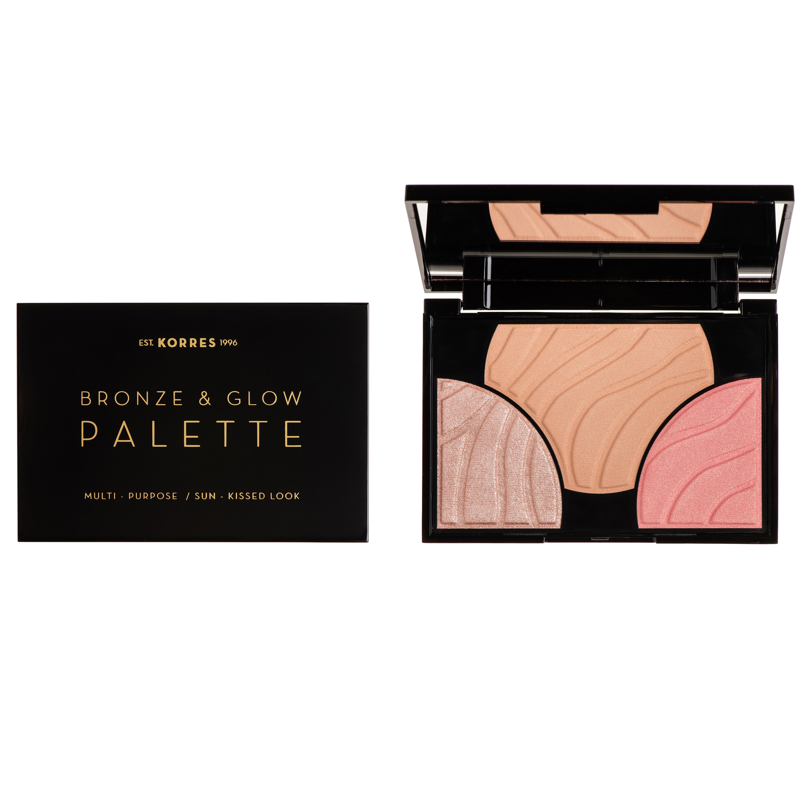 Korres Bronze & Glow Palette Παλέτα Τριών Αποχρώσεων Bronzer, Highlighter & Ρουζ για Φυσικό Αποτέλεσμα Candy Glow 20gr