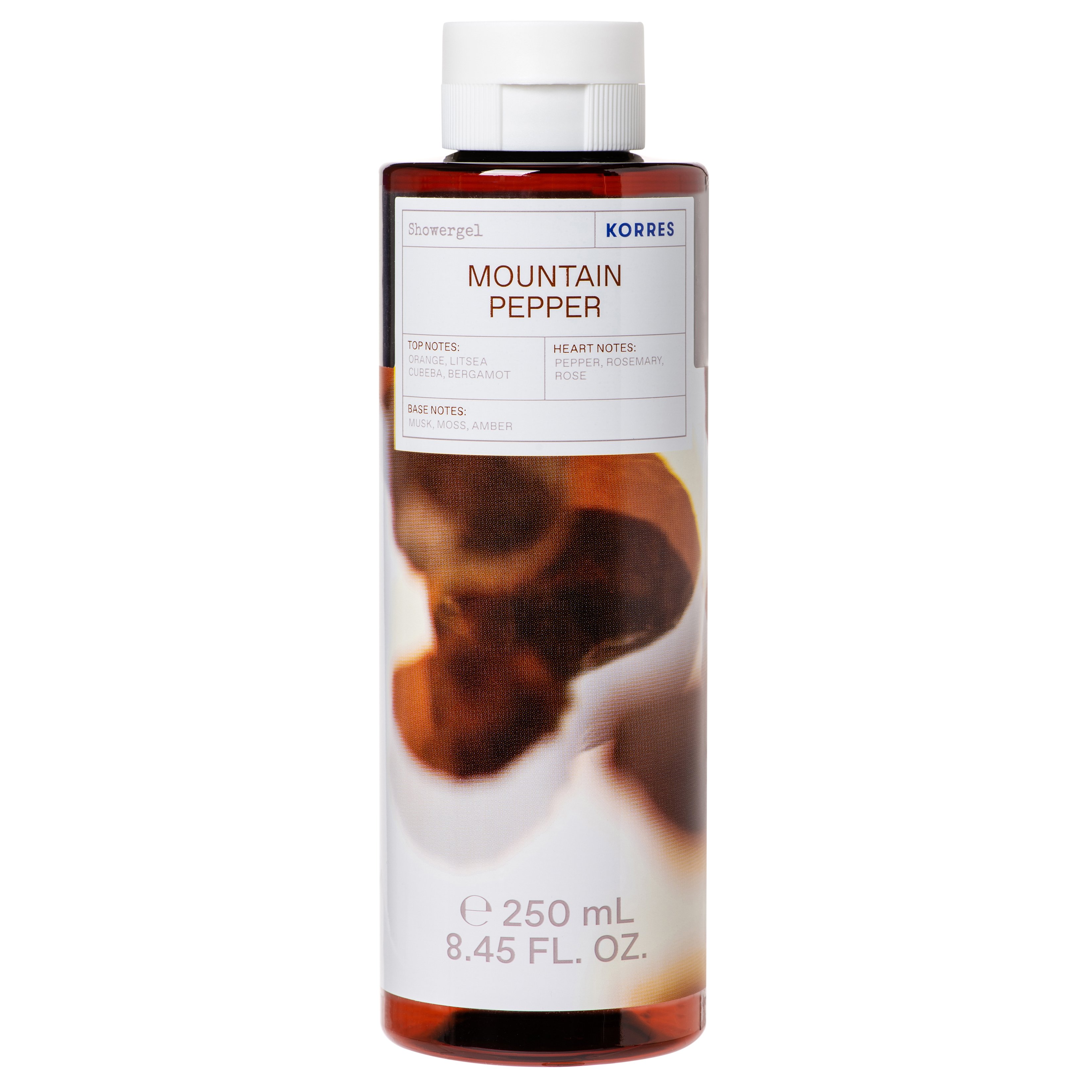Korres Mountain Pepper Shower Gel Αρωματικό Αφρόλουτρο με Ενυδατικούς Παράγοντες 250ml