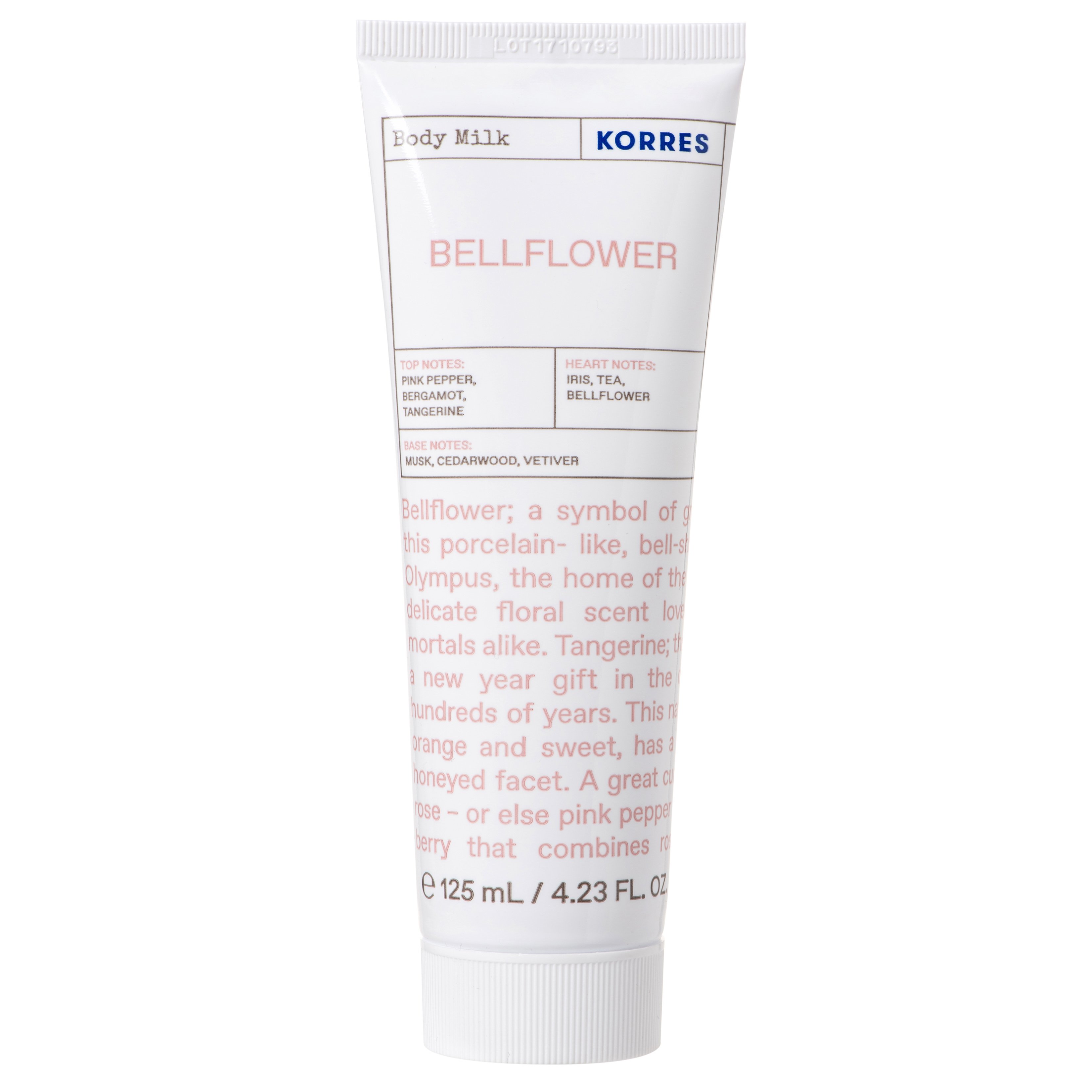 Korres Bellflower Body Milk Ενυδατικό Γαλάκτωμα Σώματος με Λουλουδάτο, Φρουτώδες & Ξυλώδες Άρωμα 125ml