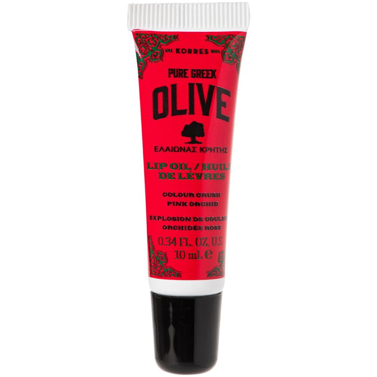 Korres Pure Greek Olive Lip Oil Colour Crush Pink Orchid Ενυδατική Φροντίδα για Ξηρά Χείλη με Εκχύλισμα Ροζ Ορχιδέας 10ml
