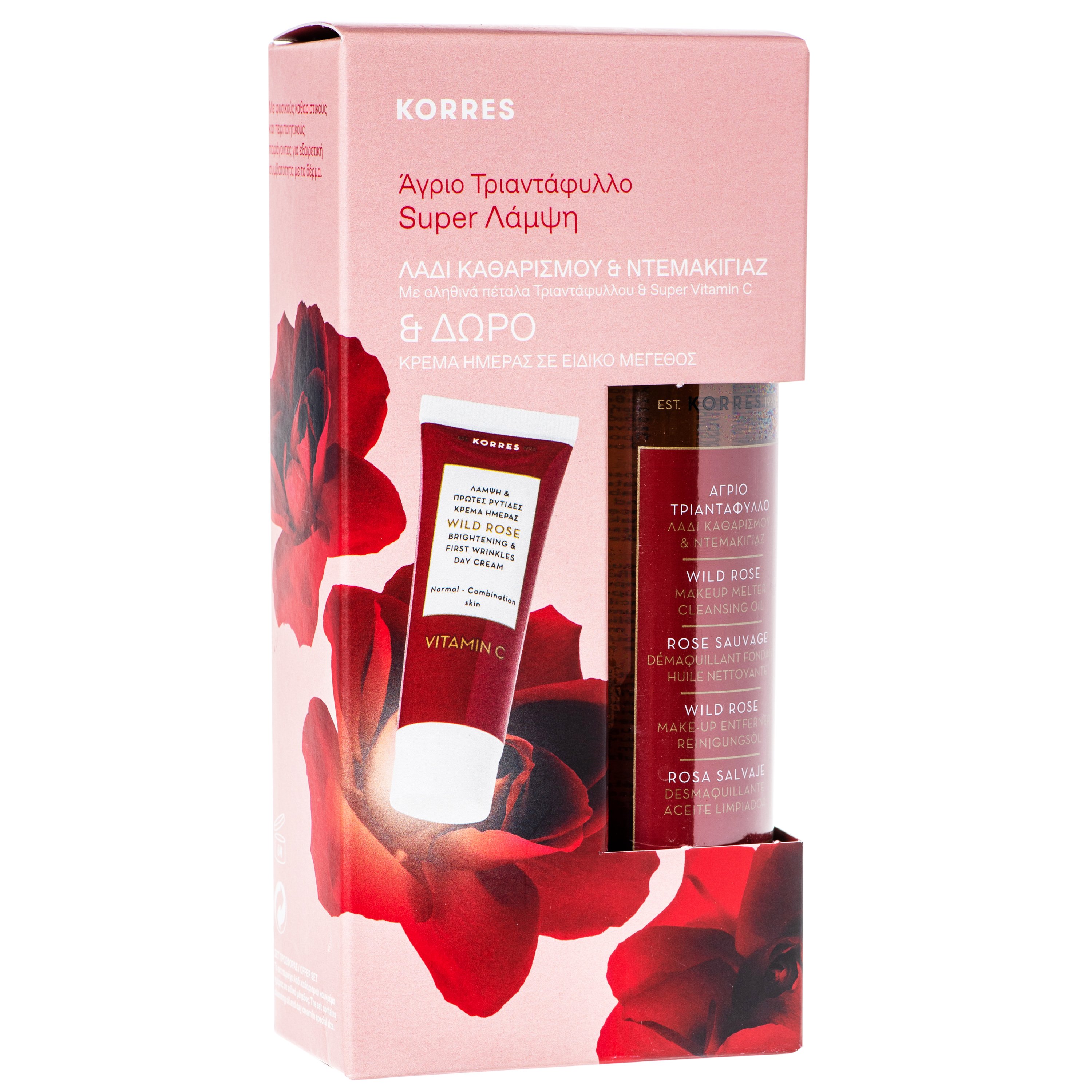 Korres Πακέτο Προσφοράς Wild Rose Makeup Melter Cleansing Oil 150ml &Δώρο Wild Rose Face Cream Κανονικές/Μικτές Επιδερμίδες 16ml