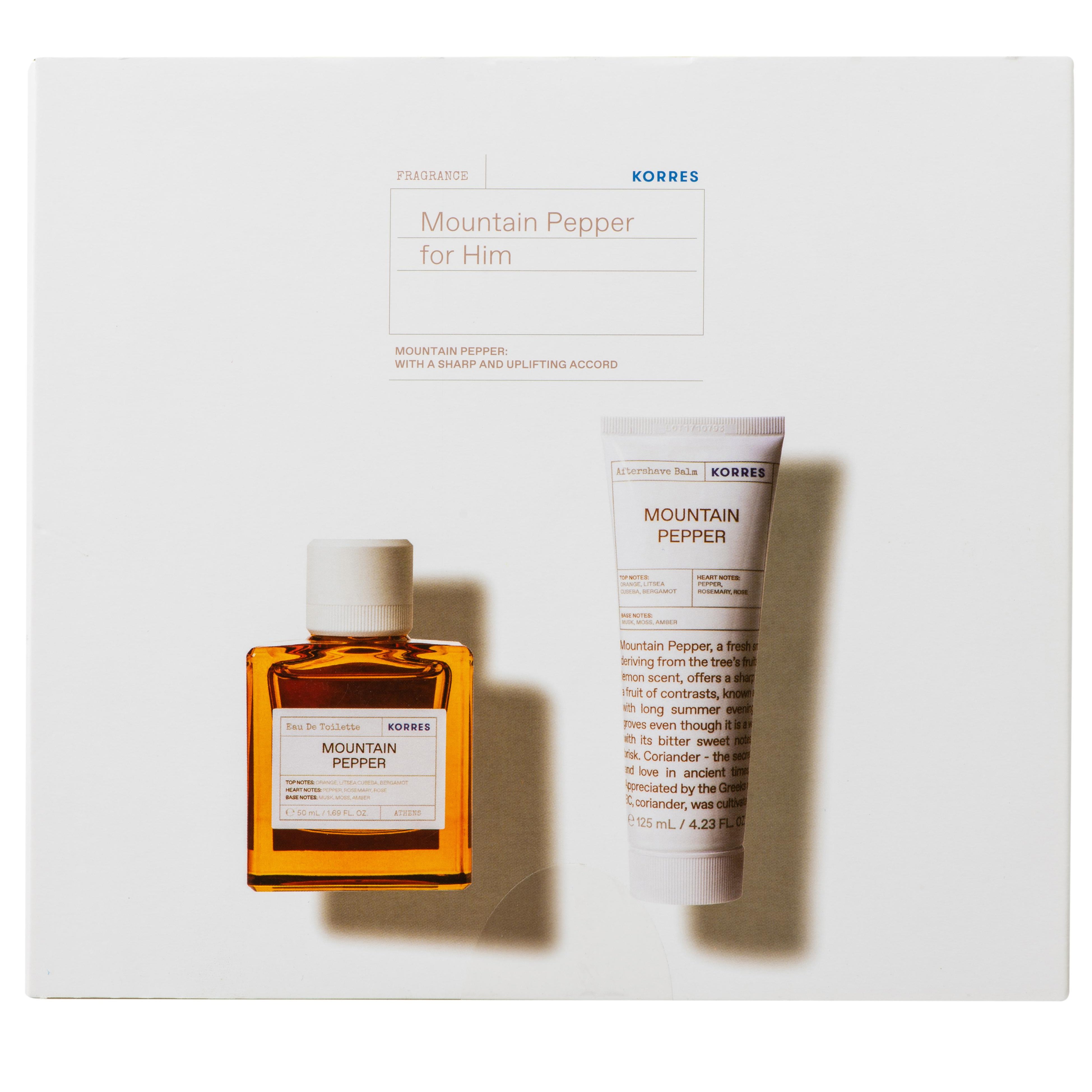 Korres Mountain Pepper for Him Πακέτο Προσφοράς Eau De Toilette 50ml & Δώρο Aftershave Balm 125ml