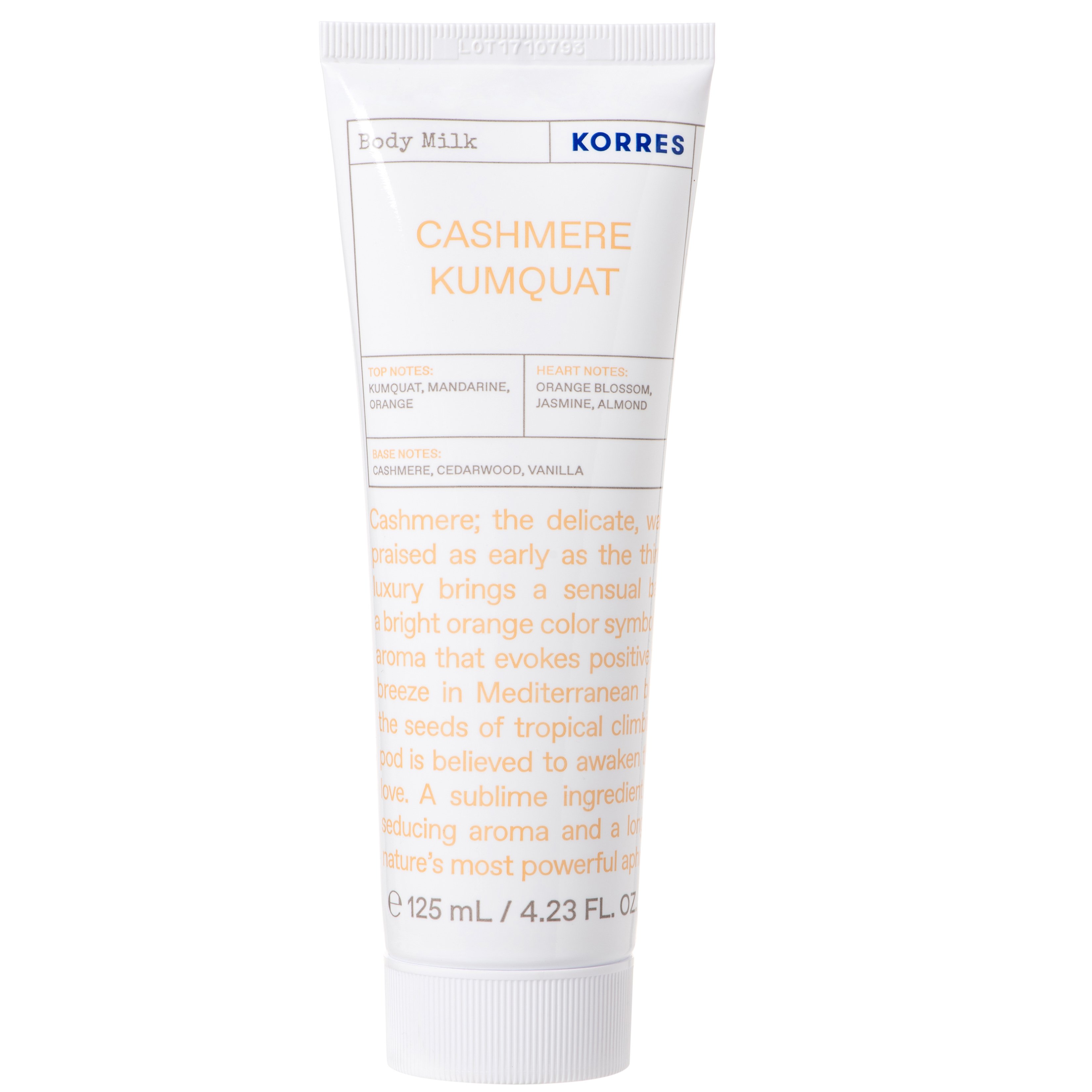 Korres Cashmere Kumquat Moisturizing Body Milk Αρωματικό Γαλάκτωμα Σώματος με Ενυδατικούς Παράγοντες 125ml