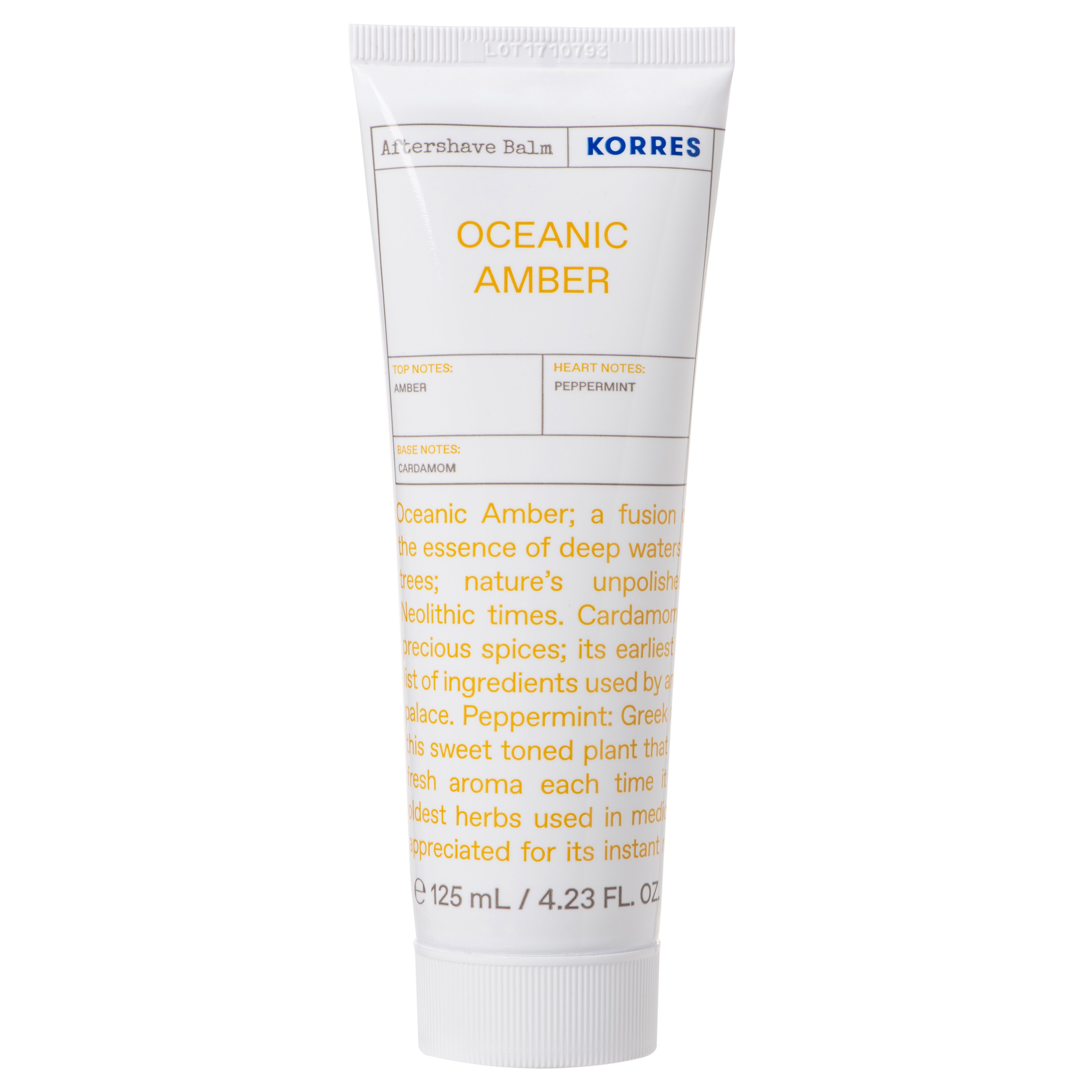 Korres Oceanic Amber Light Texture After Shave Balm Αρωματικό, Ενυδατικό Γαλάκτωμα Ελαφριάς Υφής για Μετά το Ξύρισμα 125ml