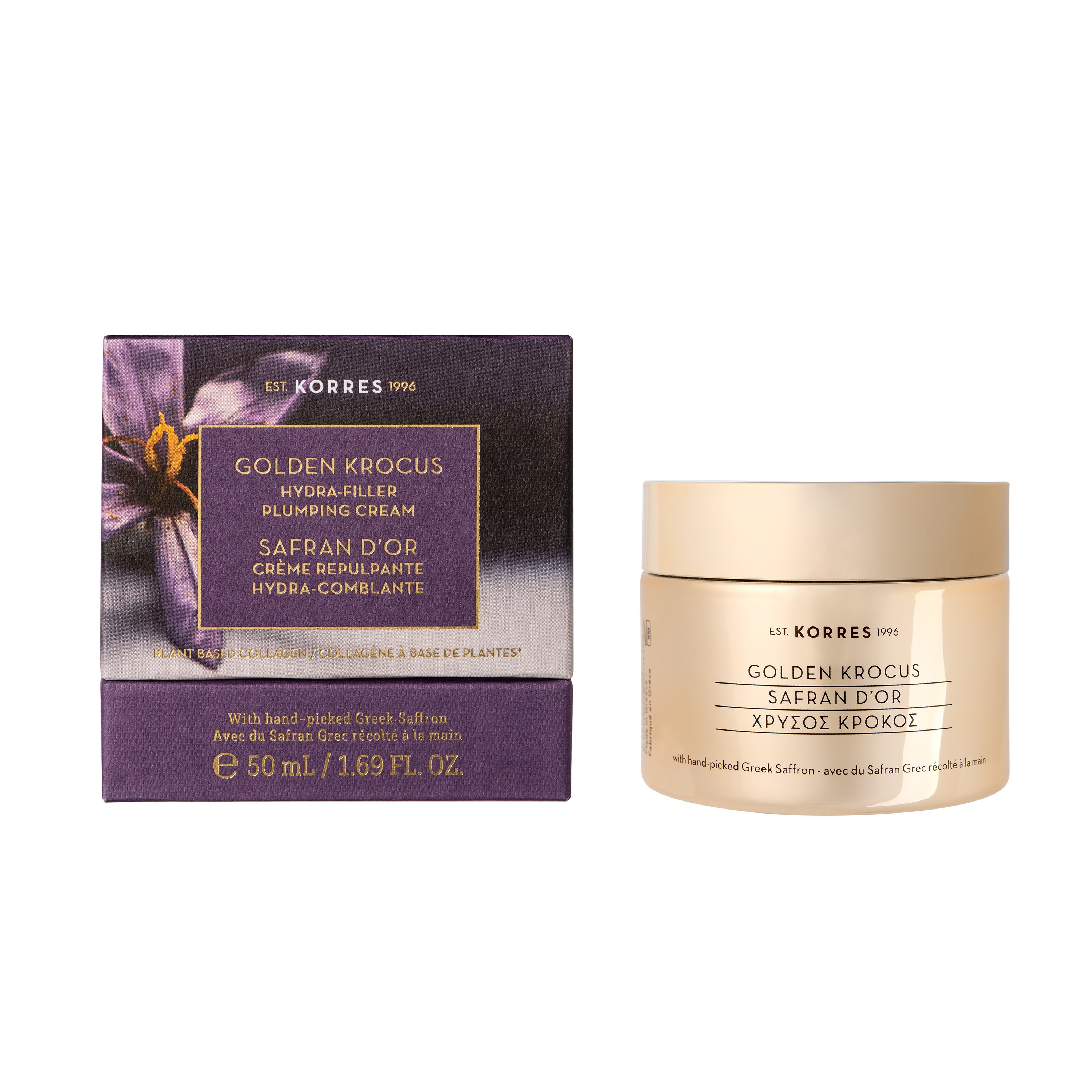 Korres Golden Krocus Hydra Filler Plumping Cream Επανορθωτική Κρέμα Νεότητας Με Εκχύλισμα Κρόκου Κοζάνης 50ml