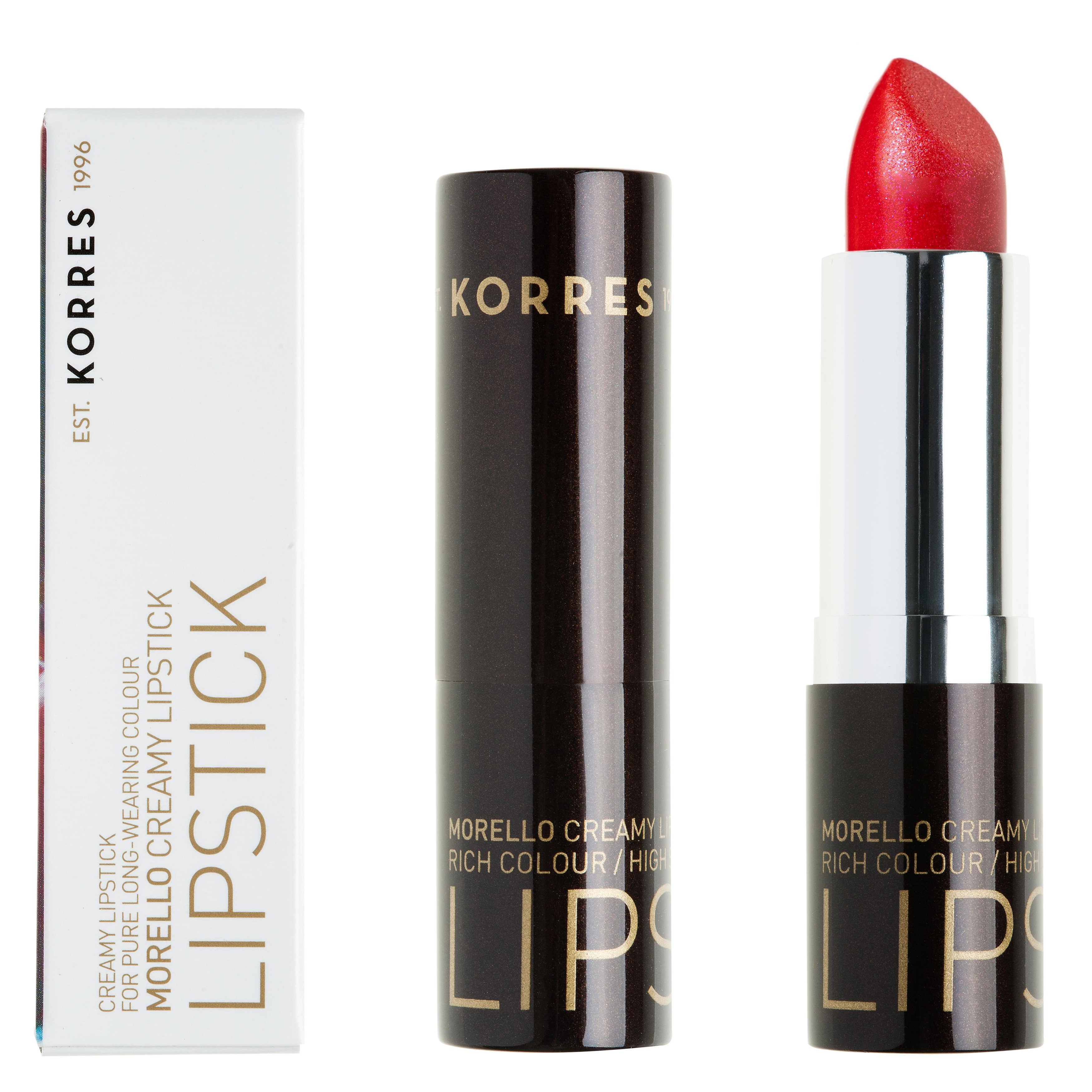 Korres Morello Creamy Lipstick Σταθερό & Λαμπερό Αποτέλεσμα 3.5gr – 52 Red Satin