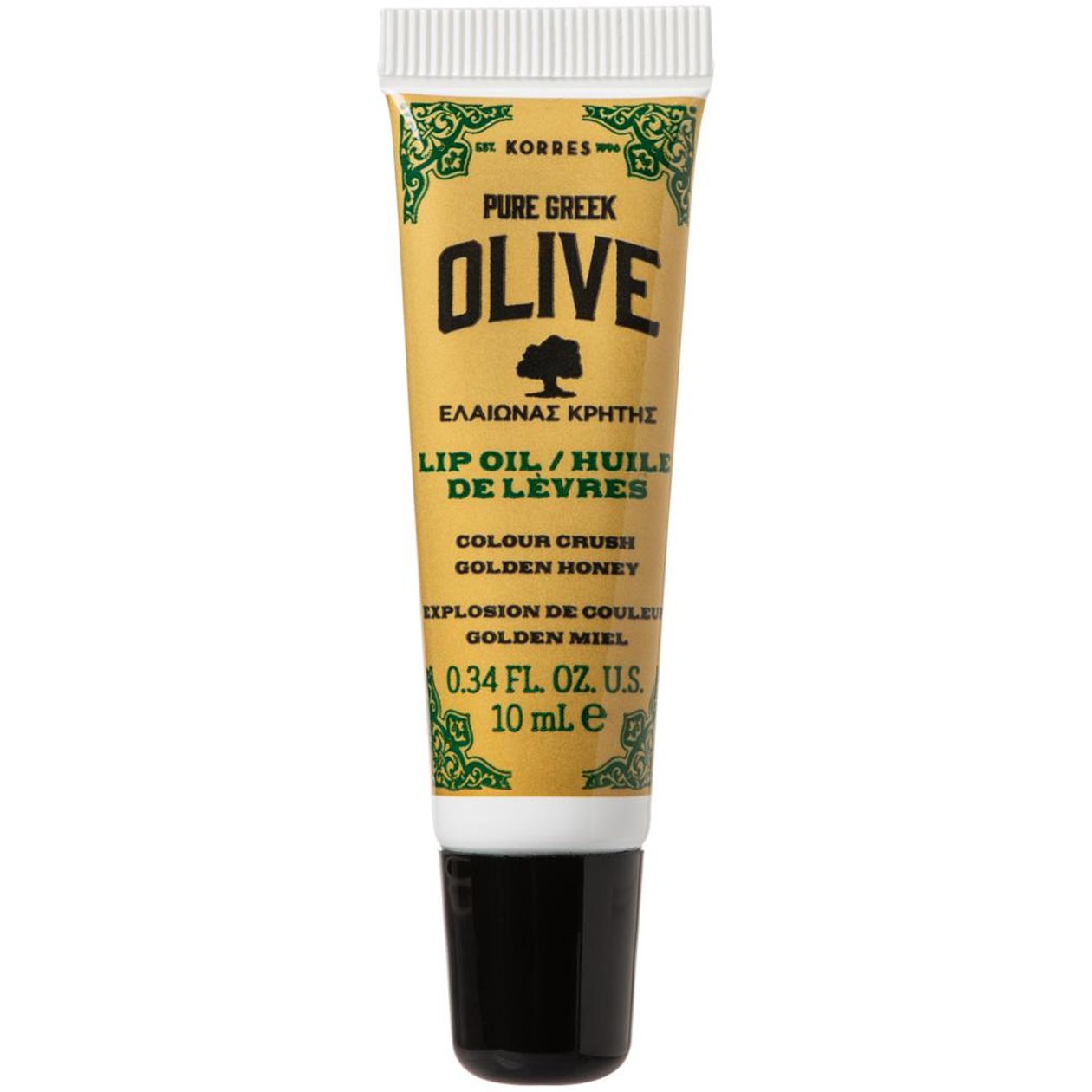 Korres Pure Greek Olive Lip Oil Colour Crush Golden Honey Ενυδατική Φροντίδα για Ξηρά & Σκασμένα Χείλη με Εκχύλισμα Μελιού 10ml