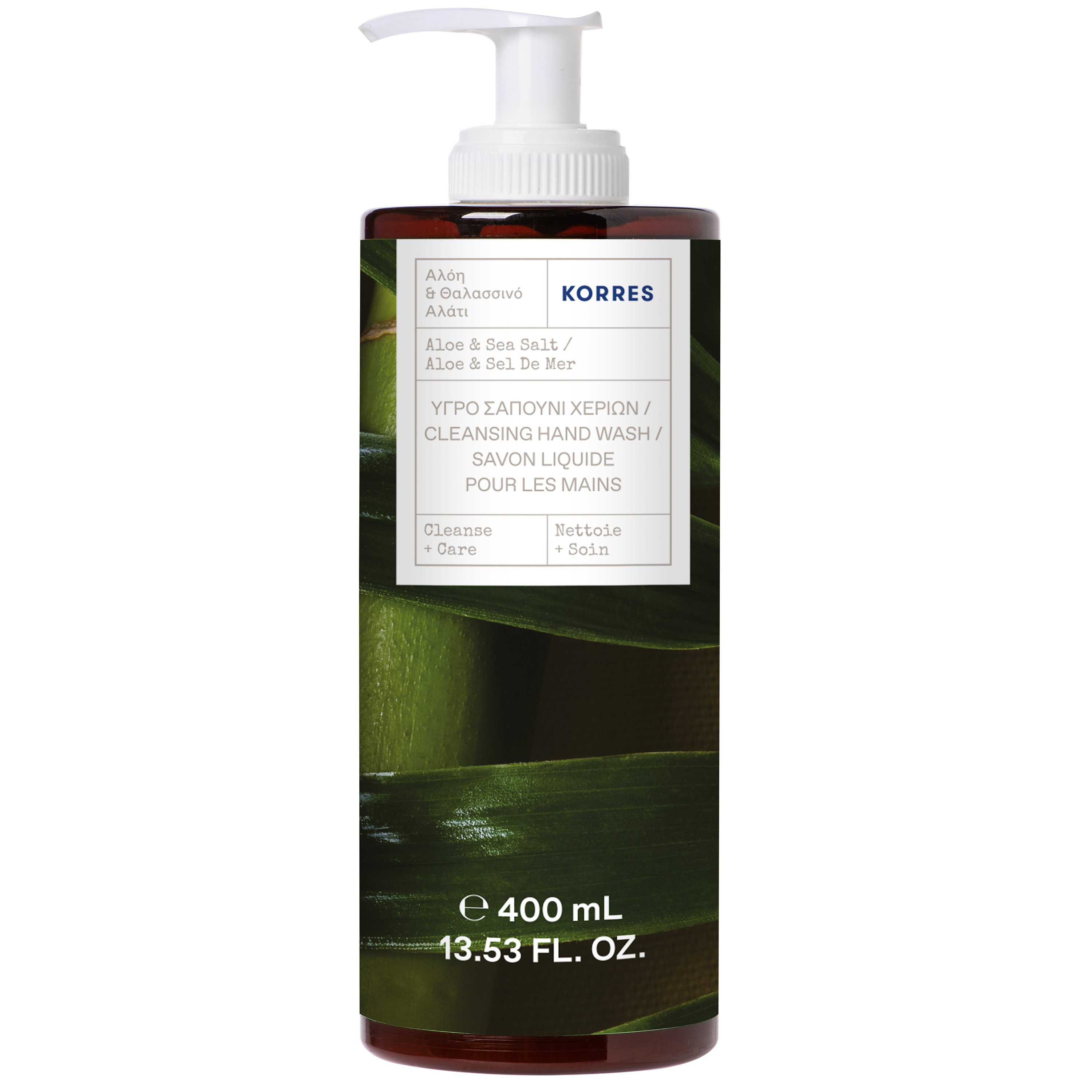 Korres Cleansing Hand Wash Pump Υγρό Σαπούνι Χεριών με Αλόη & Θαλασσινό Αλάτι 400ml