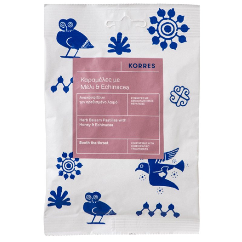 Korres Καραμέλες με Μέλι & Echinacea Καραμέλες που Ανακουφίζουν τον Ερεθισμένο Λαιμό 60g
