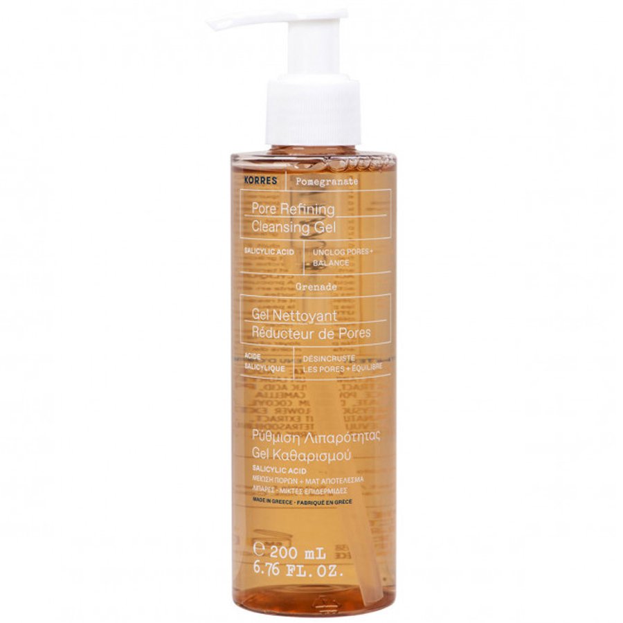 Korres Pomegranate Pore Refining Cleansing Gel Καθαρισμού για την Ρύθμιση Λιπαρότητας της Επιδερμίδας με Άρωμα Ροδιού 200ml
