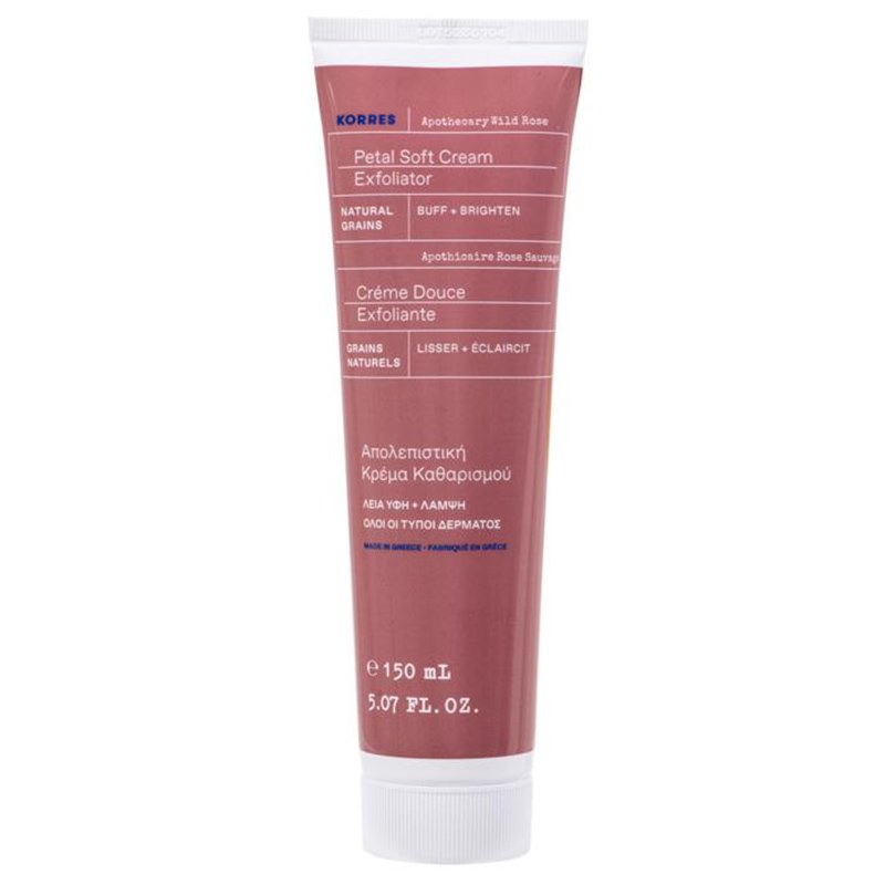 Korres Apothecary Wild Rose Petal Soft Cream Exfoliator Απολεπιστική Κρέμα Καθαρισμού Προσώπου Άγριο Τριαντάφυλλο για Λεία Υφή & Λάμψη της Επιδερμίδας 150ml