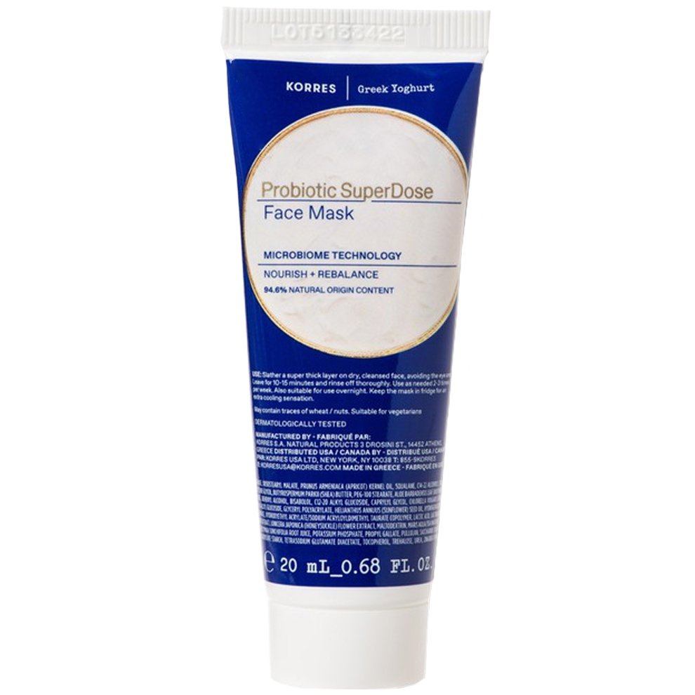 Korres Greek Yoghurt Probiotic SuperDose Face Mask Travel Size Μάσκα Προσώπου Πολλαπλής Δράσης Υπερ-Ενισχυμένη σε Προβιοτικά από Ελληνικό Γιαούρτι 20ml