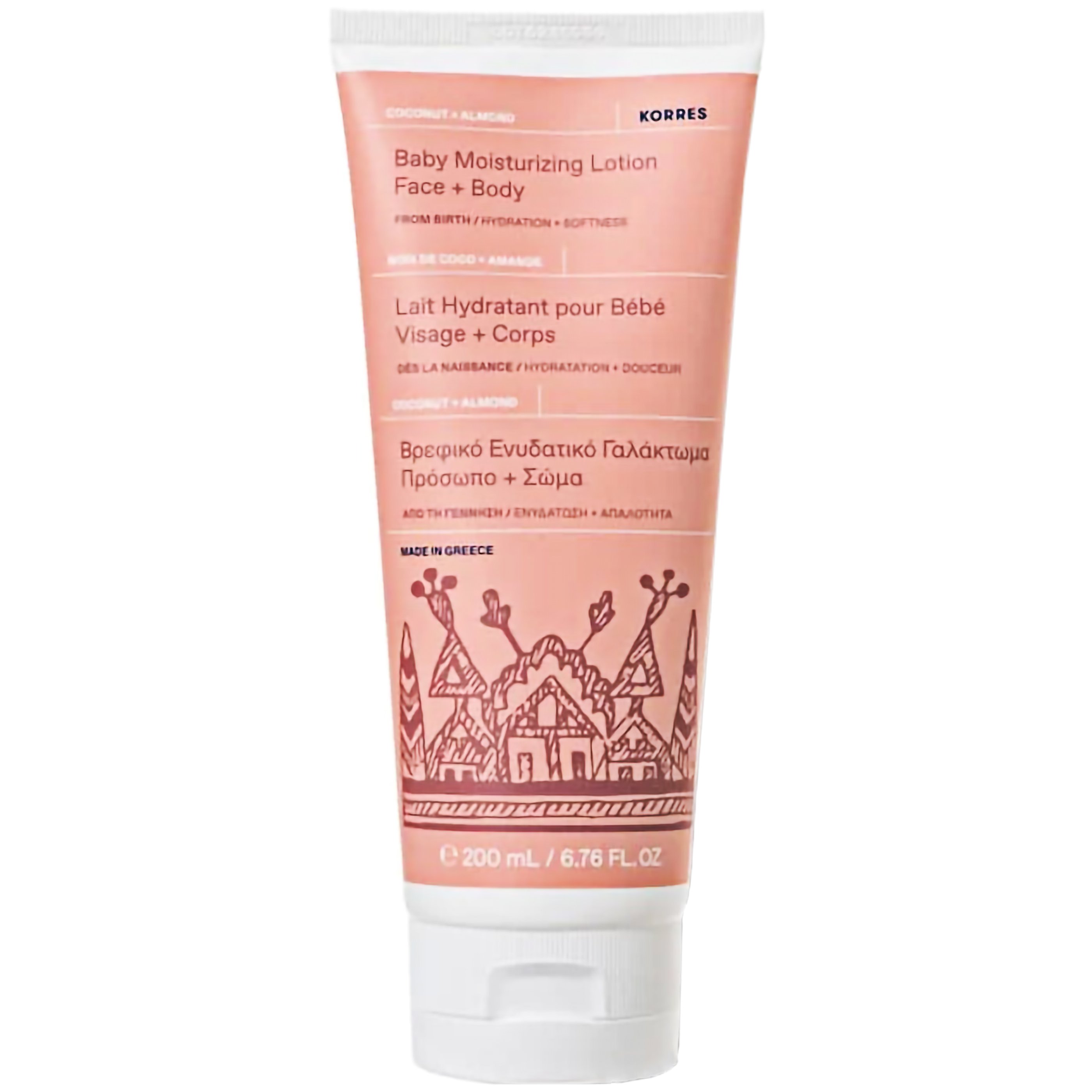 Korres Coconut & Almond Baby Moisturizing Face & Body Lotion Βρεφικό Ενυδατικό Γαλάκτωμα Προσώπου Σώματος με Έλαια Καρύδας & Αμυγδάλου 200ml
